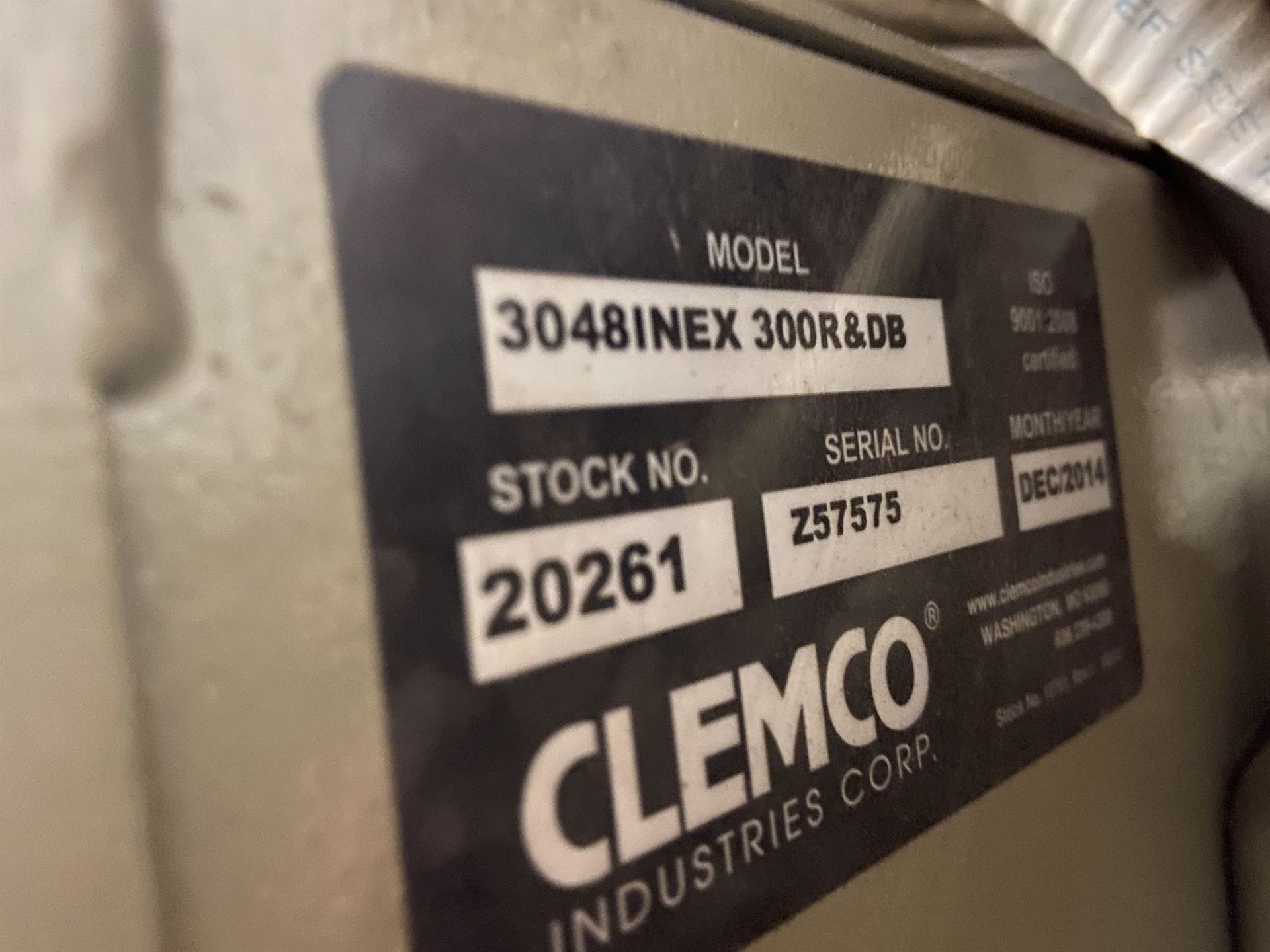 2014 Clemco Model 3048INEX 300R&DB Shot Blasting Cabinet s/n Z57575 - Image 3 of 3