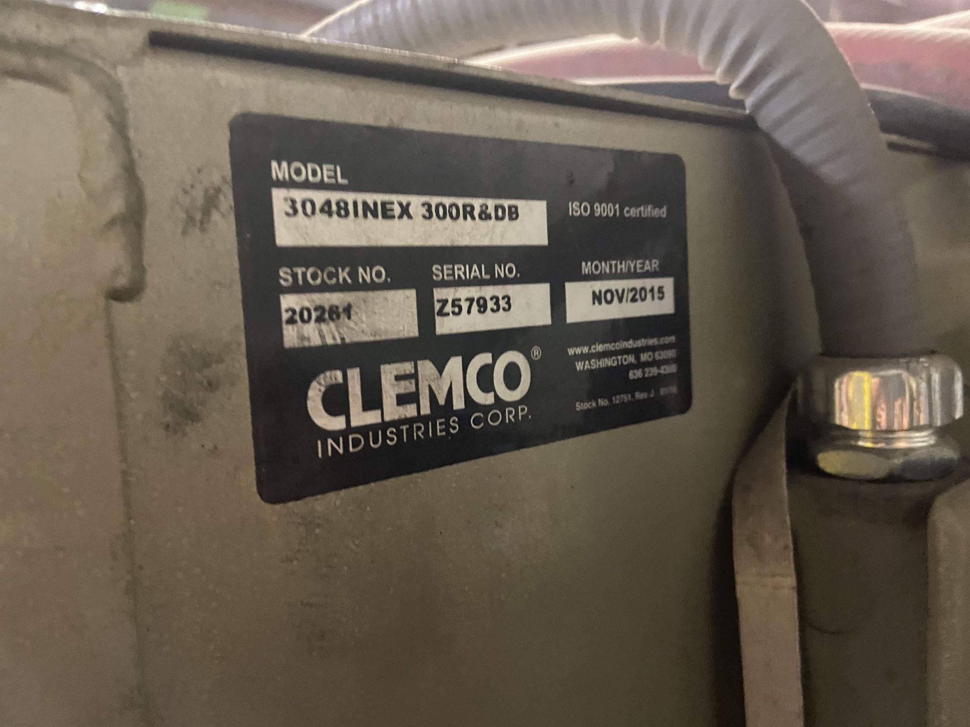2015 Clemco Model 3048INEX 300R&DB Shot Blasting Cabinet s/n Z57933 - Image 3 of 3