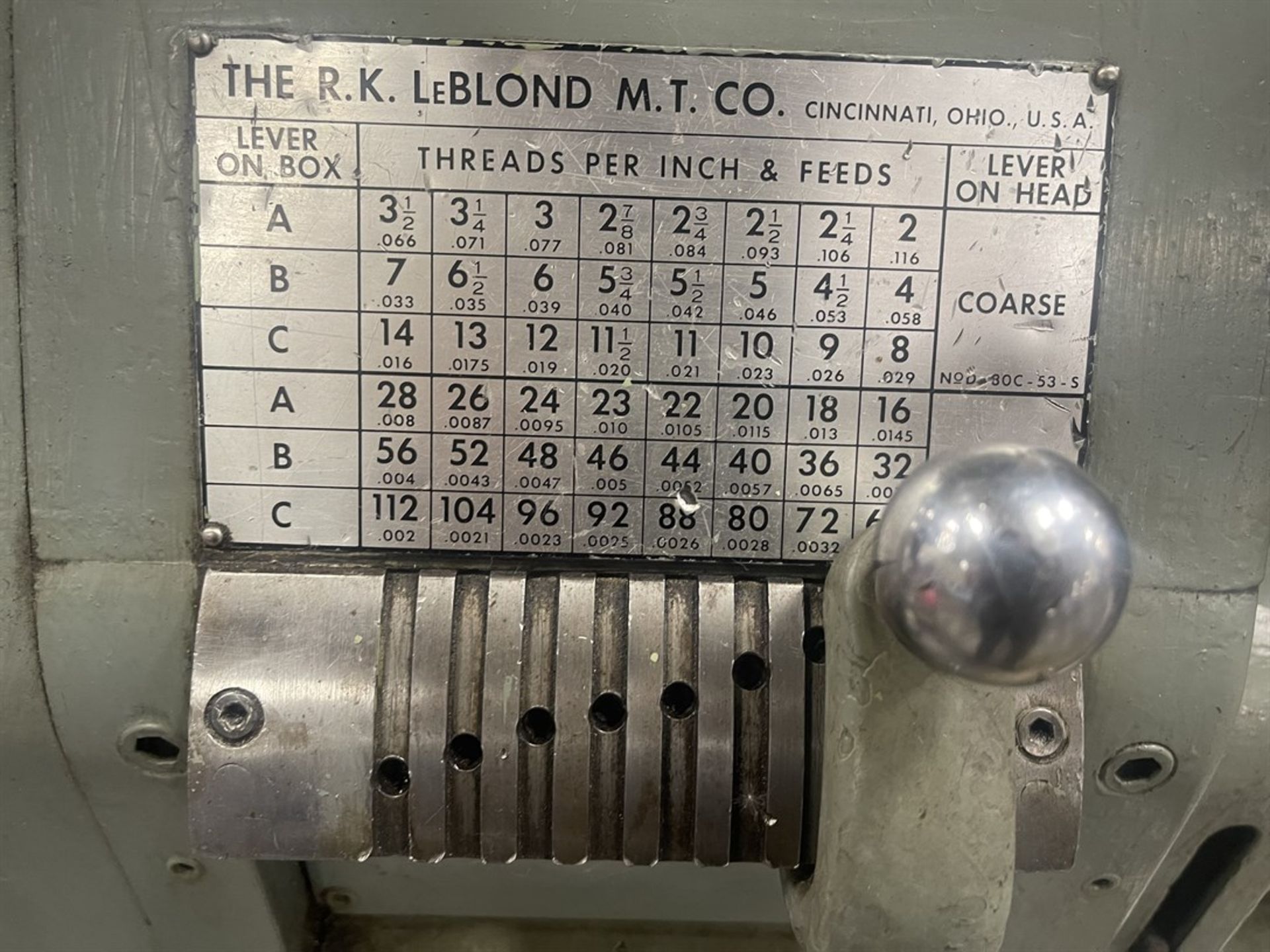 LEBLONDE REGAL 20” x 32” Lathe, s/n 2E1153, 10” 3-Jaw Chuck, Aloris Tool Post, Tailstock, 38-1500 - Image 6 of 9