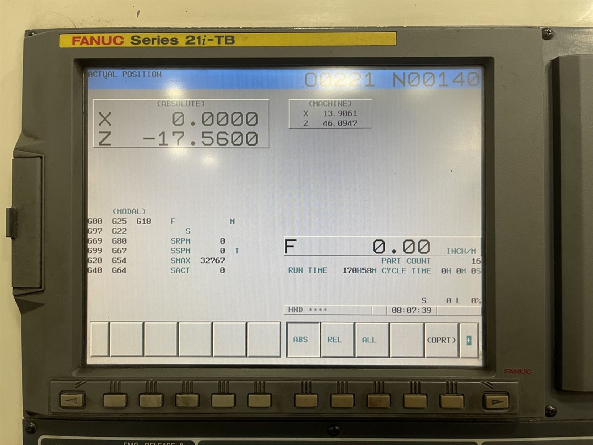 2006 DOOSAN PUMA 400B CNC Turning Center, s/n PM352133, Fanuc 21i-TB Control, 15” 3-Jaw Chuck, 10- - Image 8 of 10