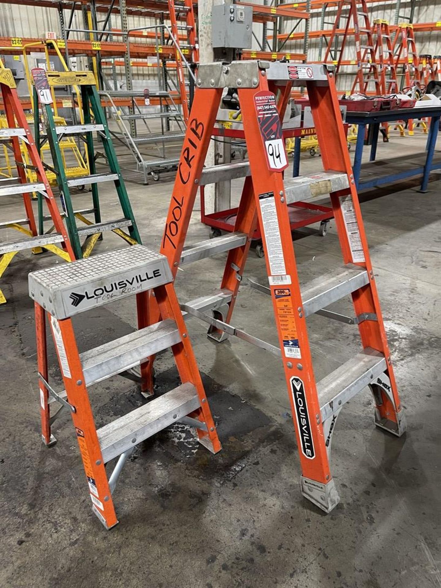 Lot Comprising Louisville 4' and 2' Step Ladders