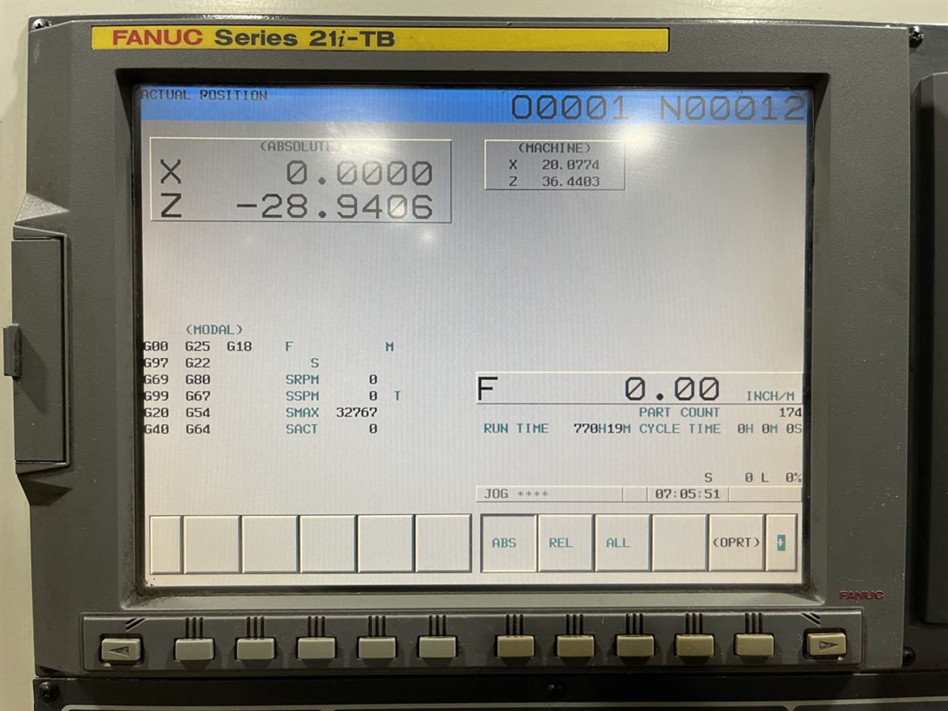 2007 DOOSAN PUMA 400C CNC Turning Center, s/n PM352871, Fanuc 21i-TB Control, 16” 3-Jaw, 12- - Image 8 of 11