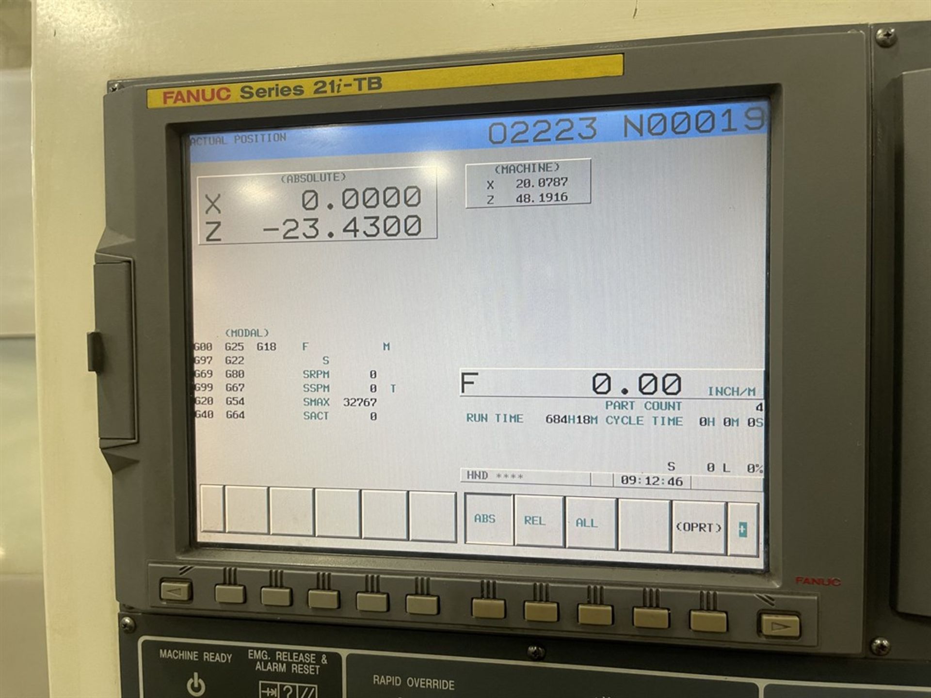 2006 DOOSAN PUMA 400B CNC Turning Center, s/n PM352752, Fanuc 21i-TB Control, Valve Chuck, 12- - Image 8 of 9