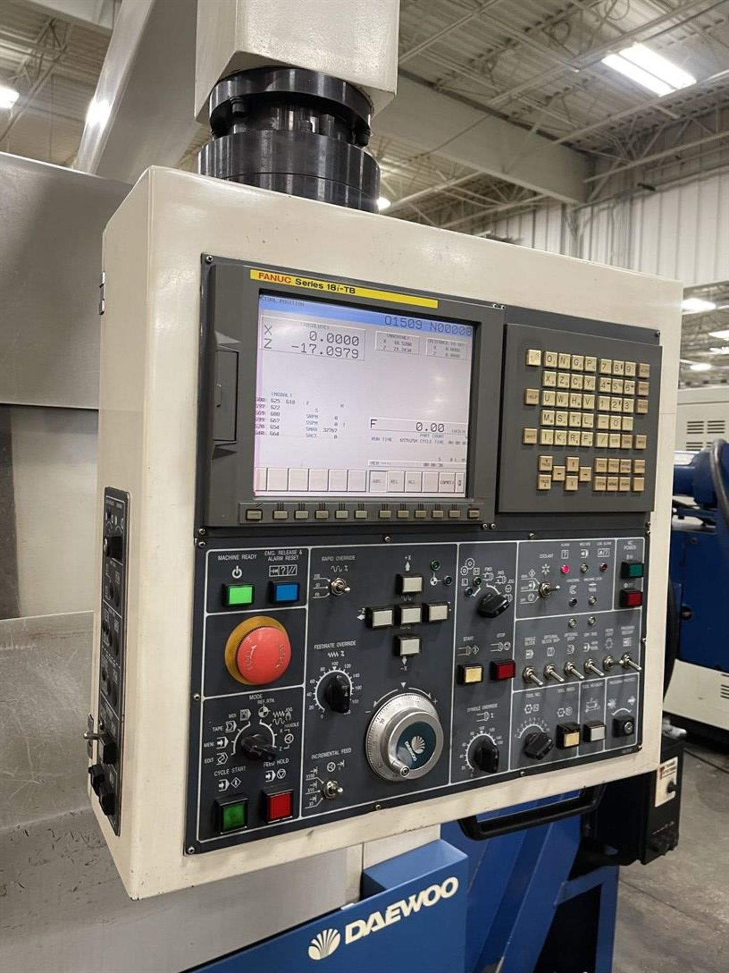 2003 DAEWOO PUMA 400B CNC Turning Center, s/n PM351391, Fanuc 18i-TB Control, 15” 3-Jaw Chuck, 10- - Image 7 of 10