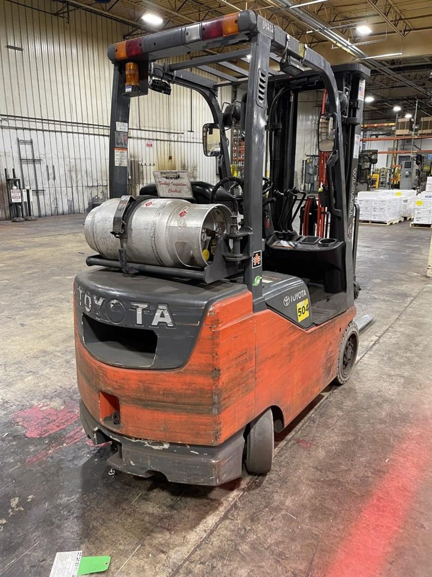 TOYOTA 8FGCSU20 LP Forklift, s/n 13417, 4,000 Lb. Capacity, Side Shift, 3-Stage Mast, Cushion Tire - Image 4 of 8
