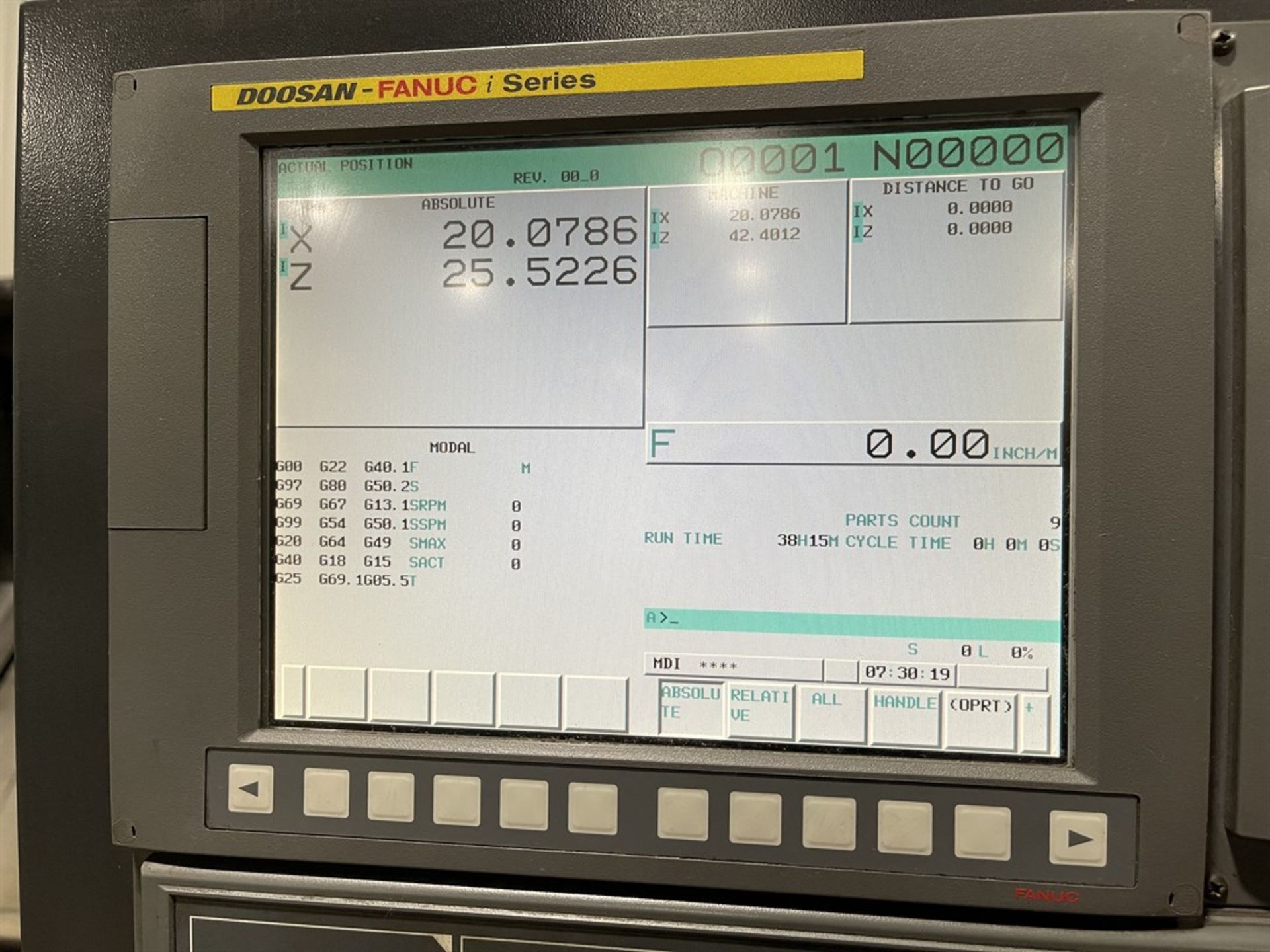 2011 DOOSAN PUMA 400B CNC Turning Center, s/n ML0126-004474, Fanuc Doosan I Series Control, 18” 3- - Image 8 of 10