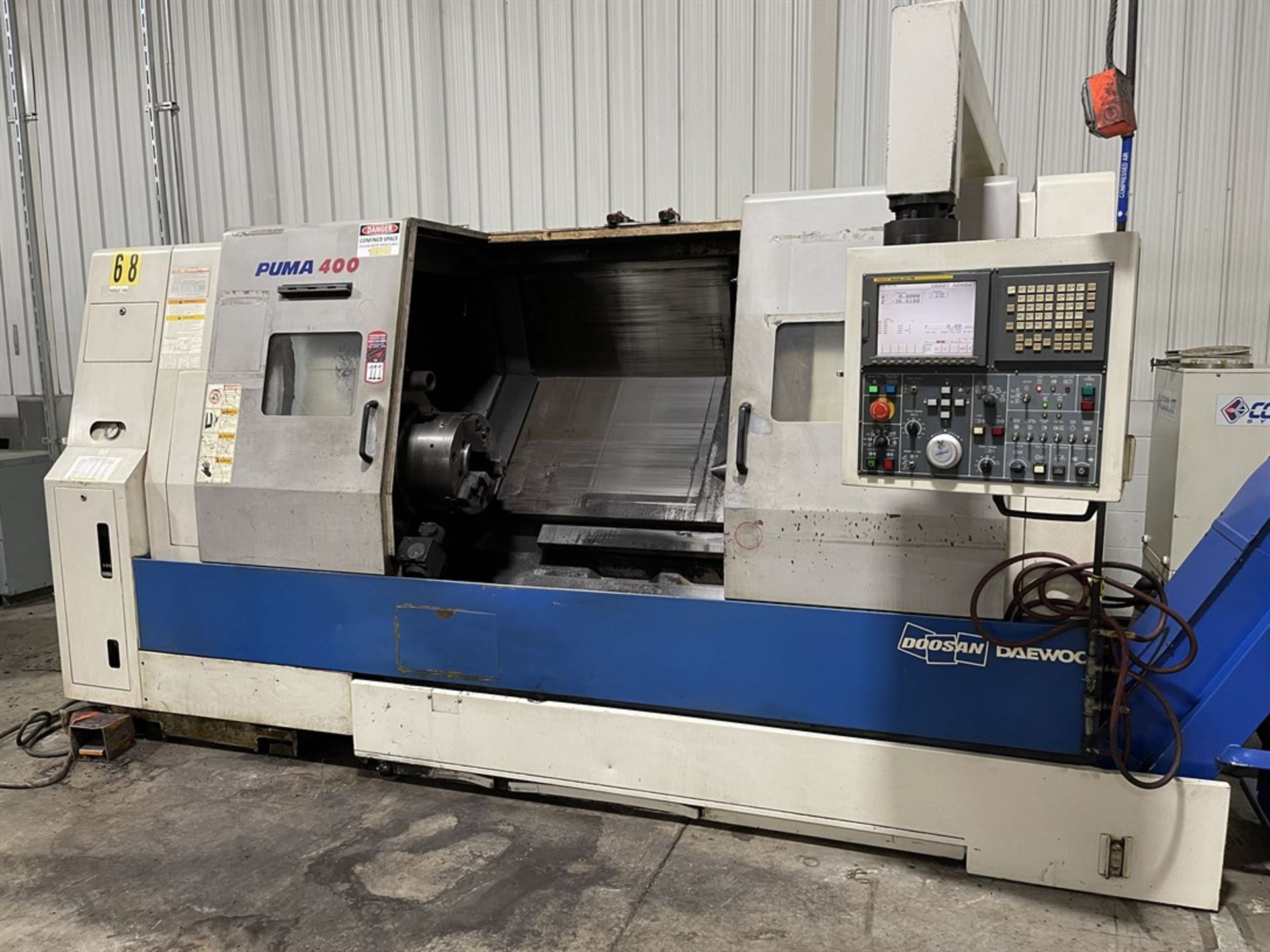 2005 DOOSAN PUMA 400C CNC Turning Center, s/n PM351914, Fanuc 21i-TB Control, 16” 3-Jaw Chuck, 12-