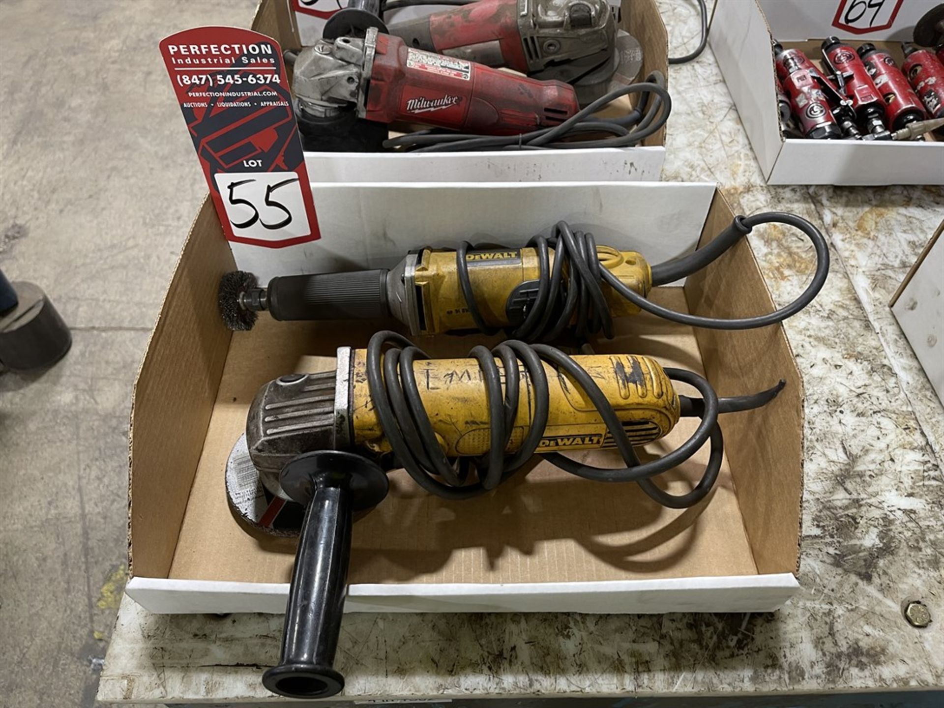 Lot Comprising DeWalt Angle Grinder and Die Grinder