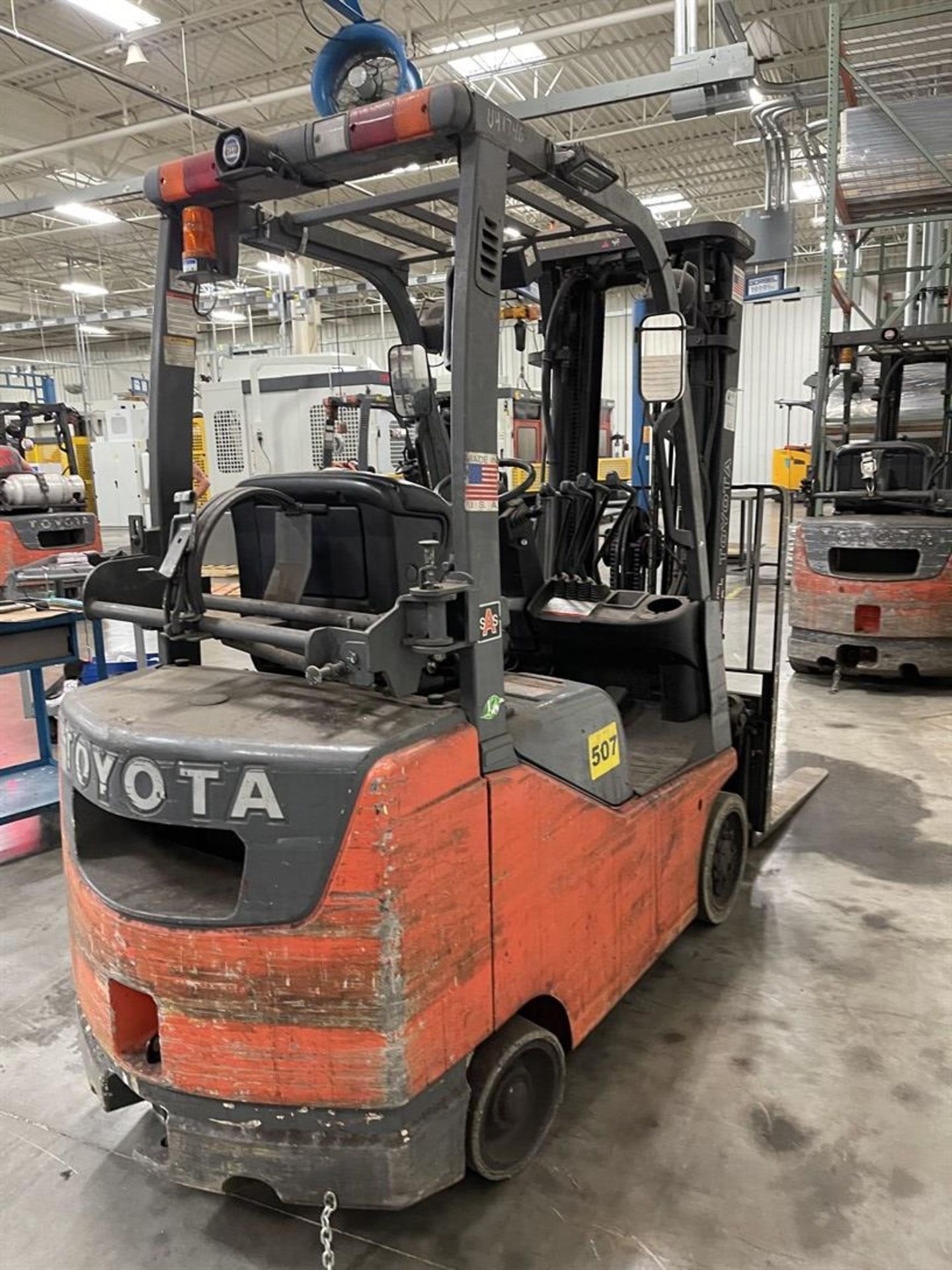 TOYOTA 8FGCSU20 LP Forklift, s/n 11128, 4,000 Lb. Capacity, Side Shift, 3-Stage Mast, Cushion - Image 4 of 6