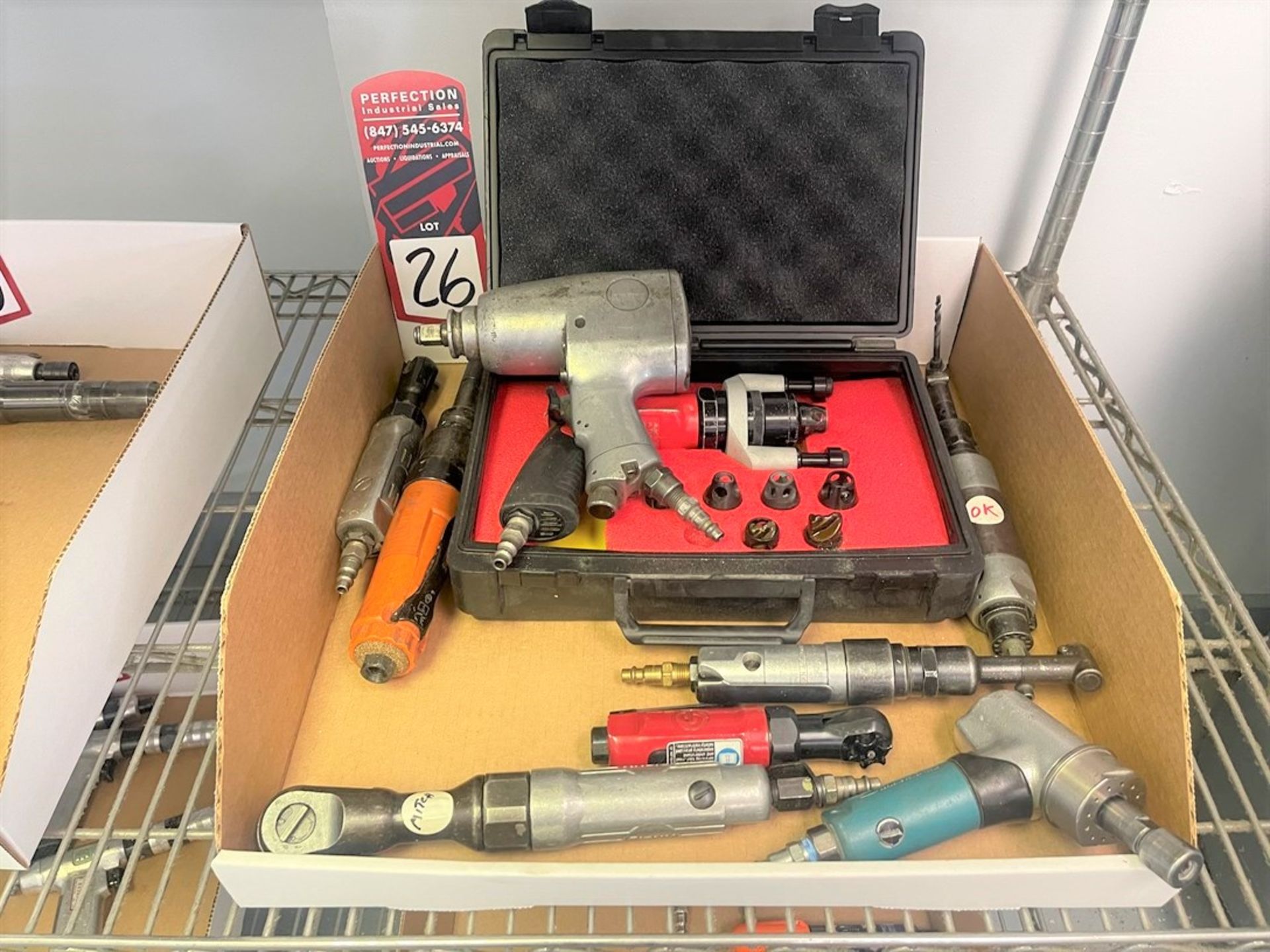 Lot of (10) Assorted Pneumatic Tools