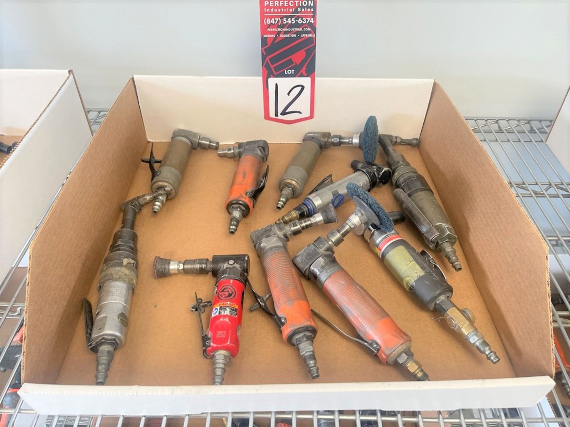 Lot of Assorted Right Angle Pneumatic Grinders