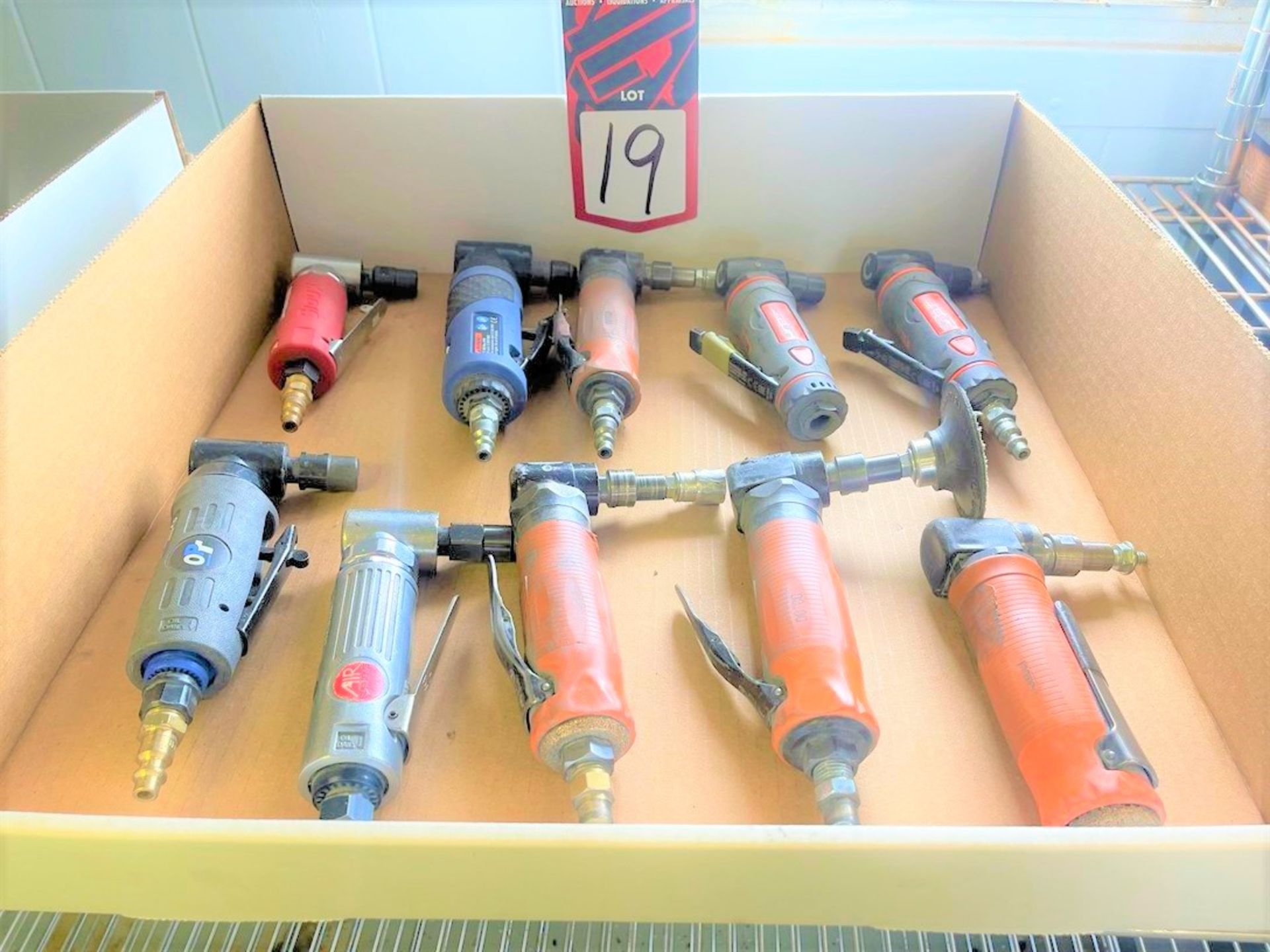 Lot of Assorted Right Angle Pneumatic Grinders