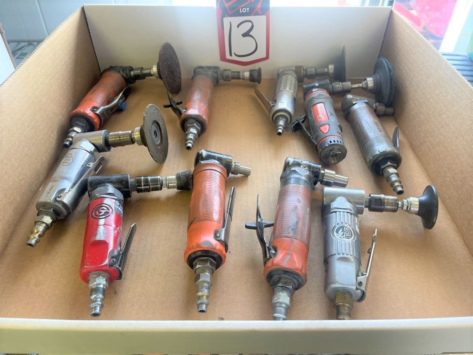 Lot of Assorted Right Angle Pneumatic Grinders