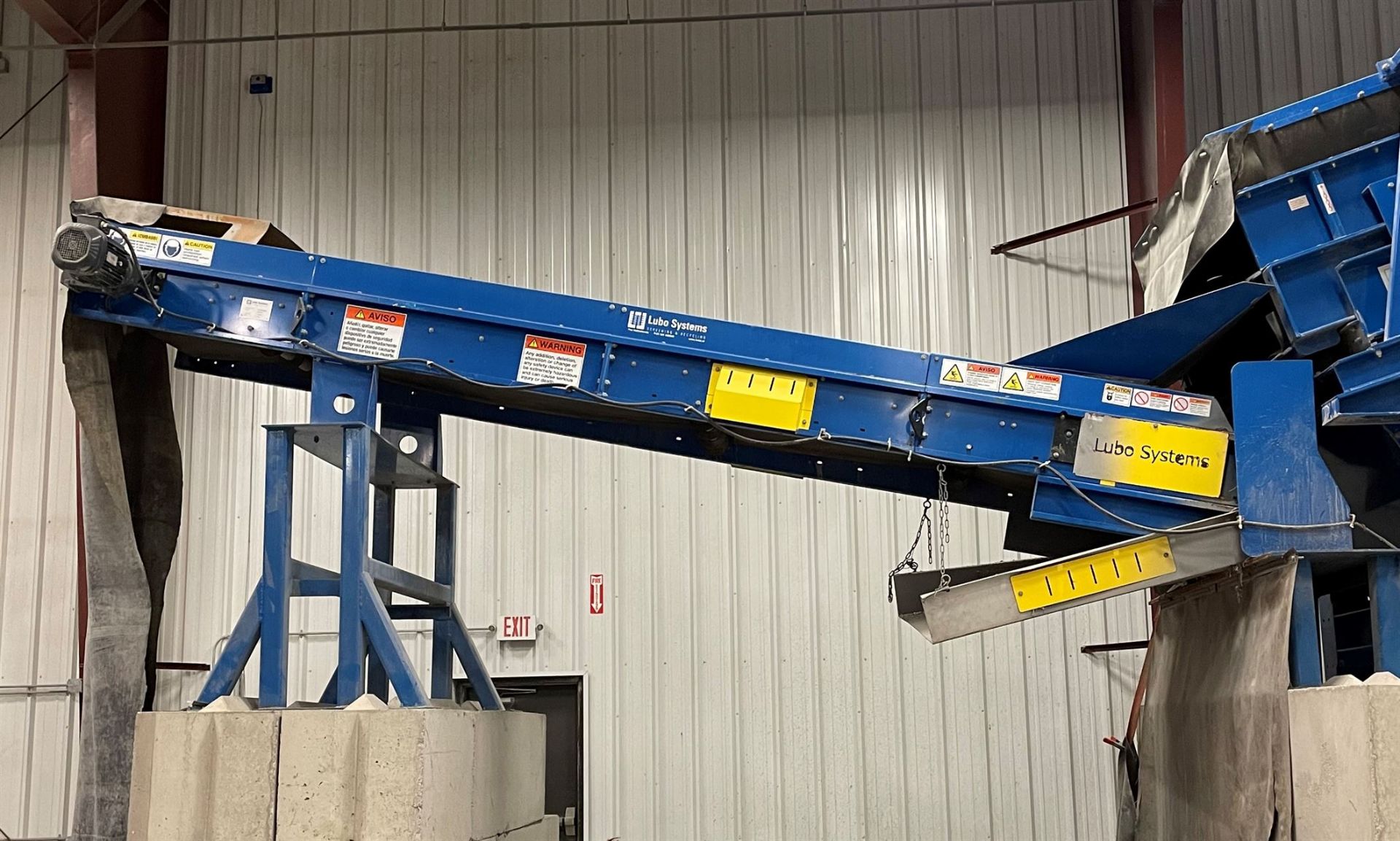 2015 LUBO SYSTEMS TBL 1000x5000 Inclined Belt Conveyor, s/n 800108-080, 1000mm x 5000mm, SEW 3.7