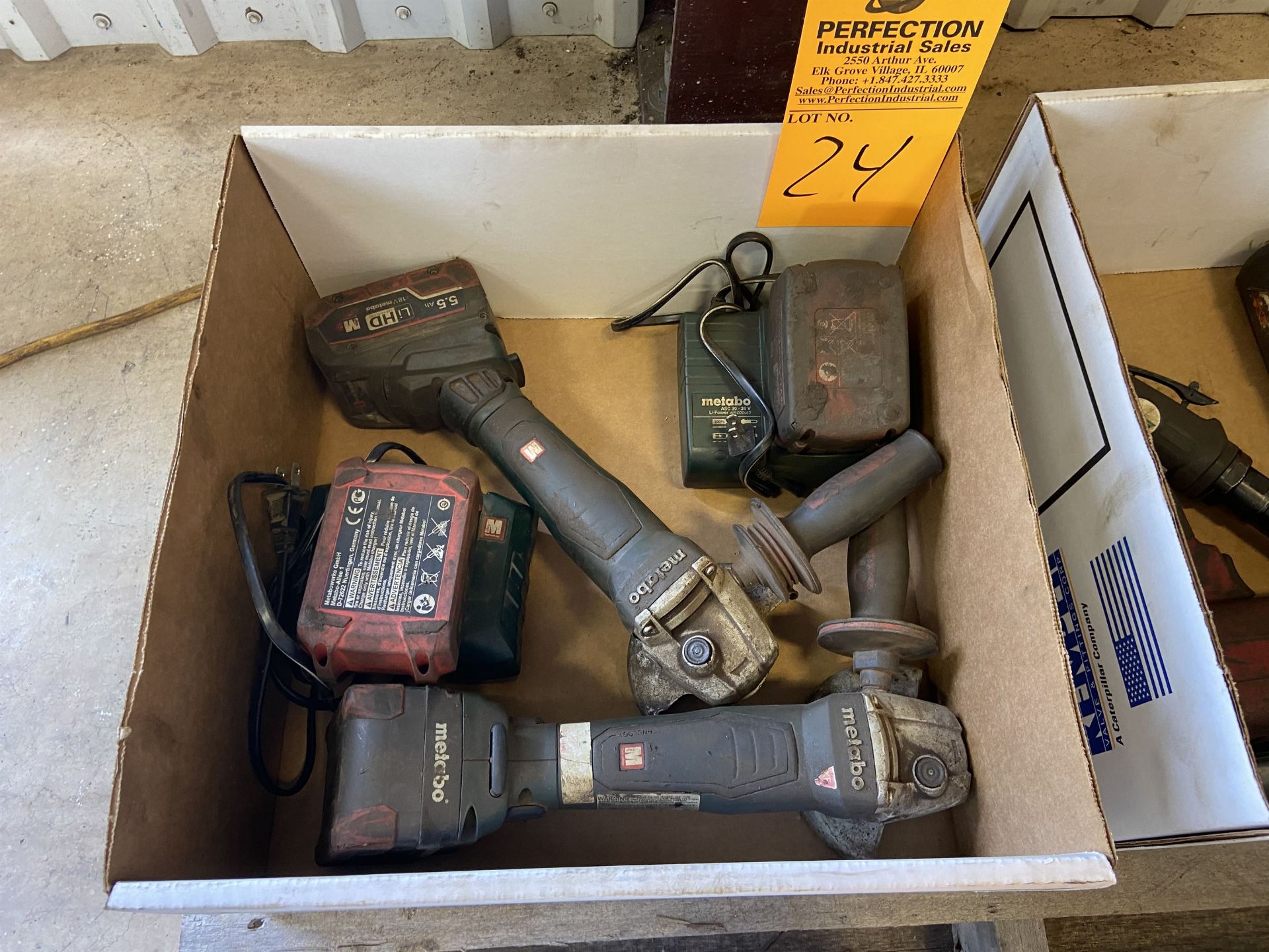 Lot of (2) Metabo Cordless Grinders plus Chargers
