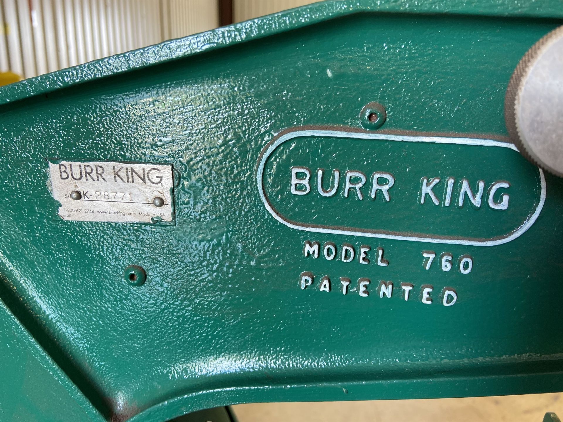 Burr King Model 760 2" Belt Sander s/n K-28771 on Cart - Image 3 of 3