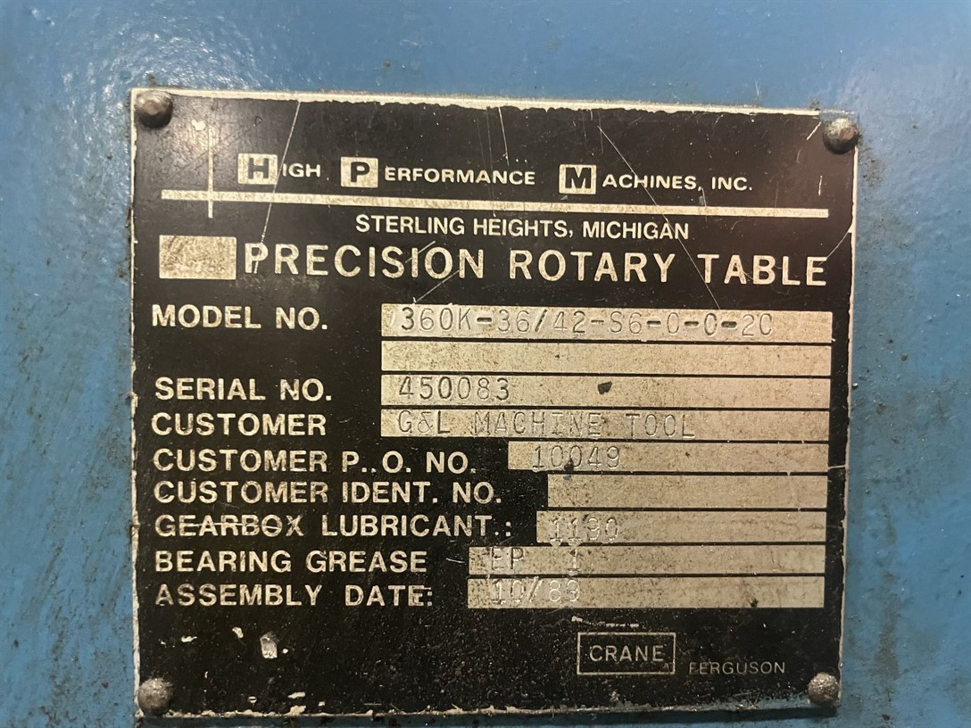 HPM Precision Rotary Table w/ 42" Face Plates - Image 6 of 6