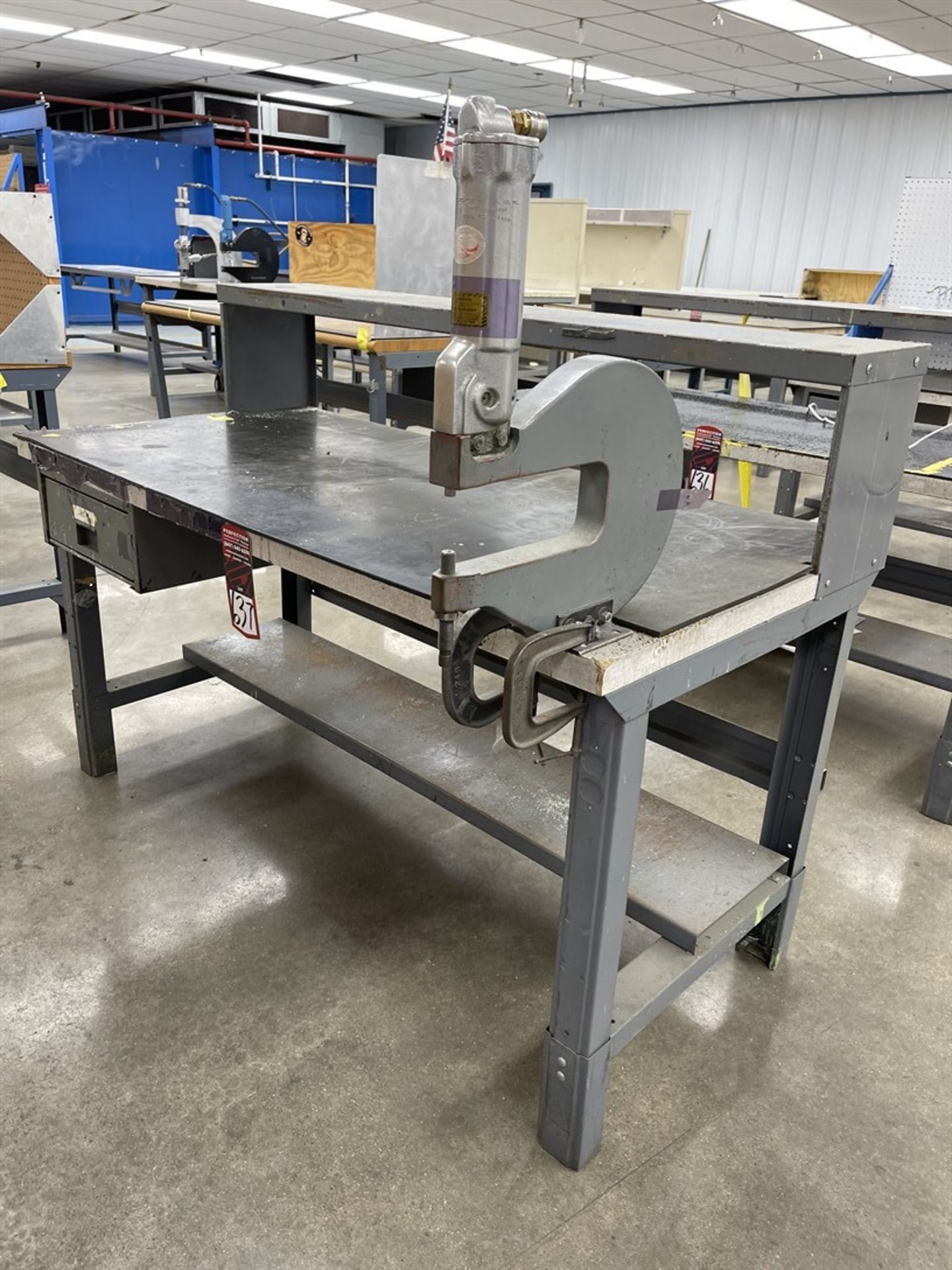 Work Bench, 30" x 60" w/ Atlantic Air Tool Riveter