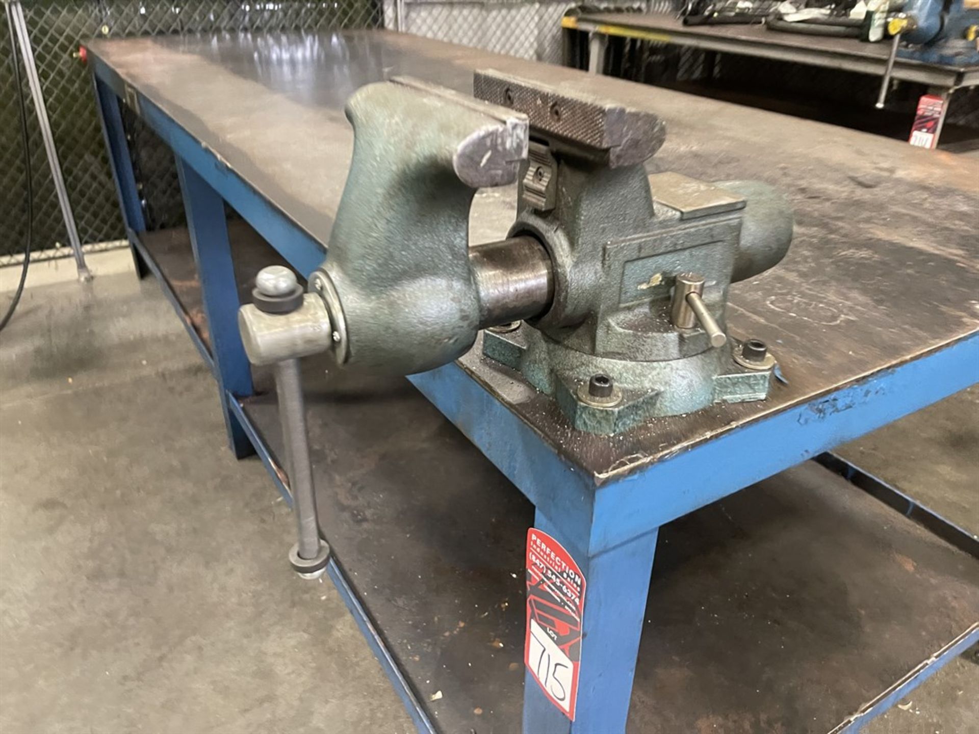 Steel Table, 48" x 120" w/ 6.5" Bench Vise - Image 2 of 3