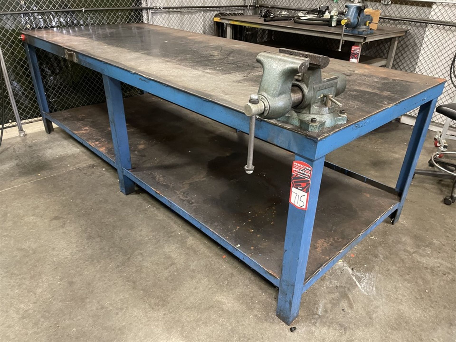 Steel Table, 48" x 120" w/ 6.5" Bench Vise