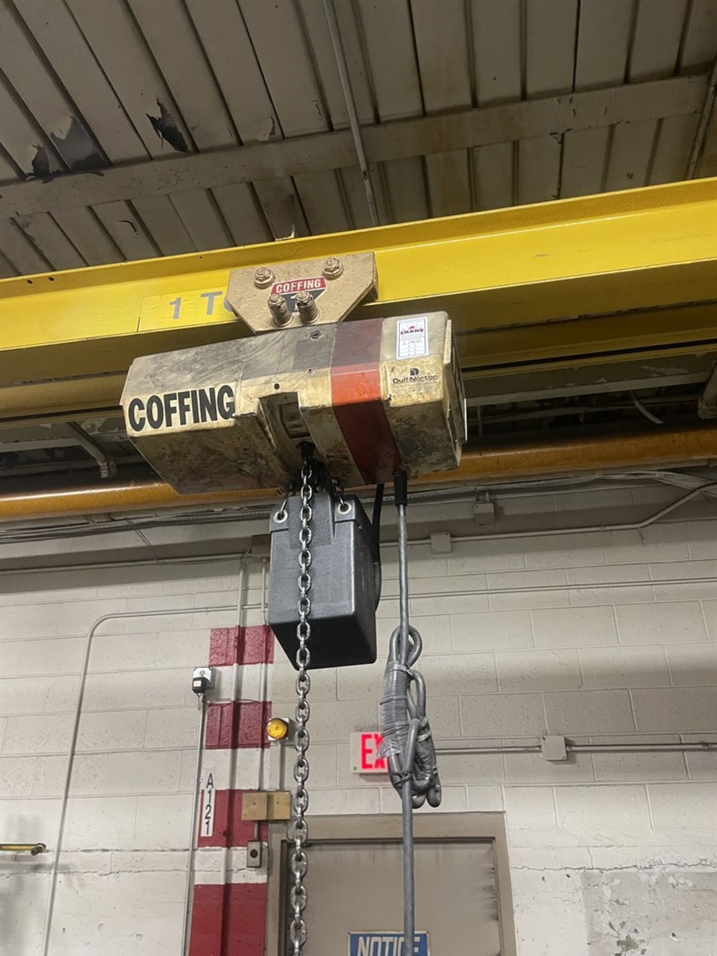 KONECRANES 1 Ton Capacity Crane System w/ COFFING 1 Ton Electric Hoist and Pendant Control, - Image 2 of 3