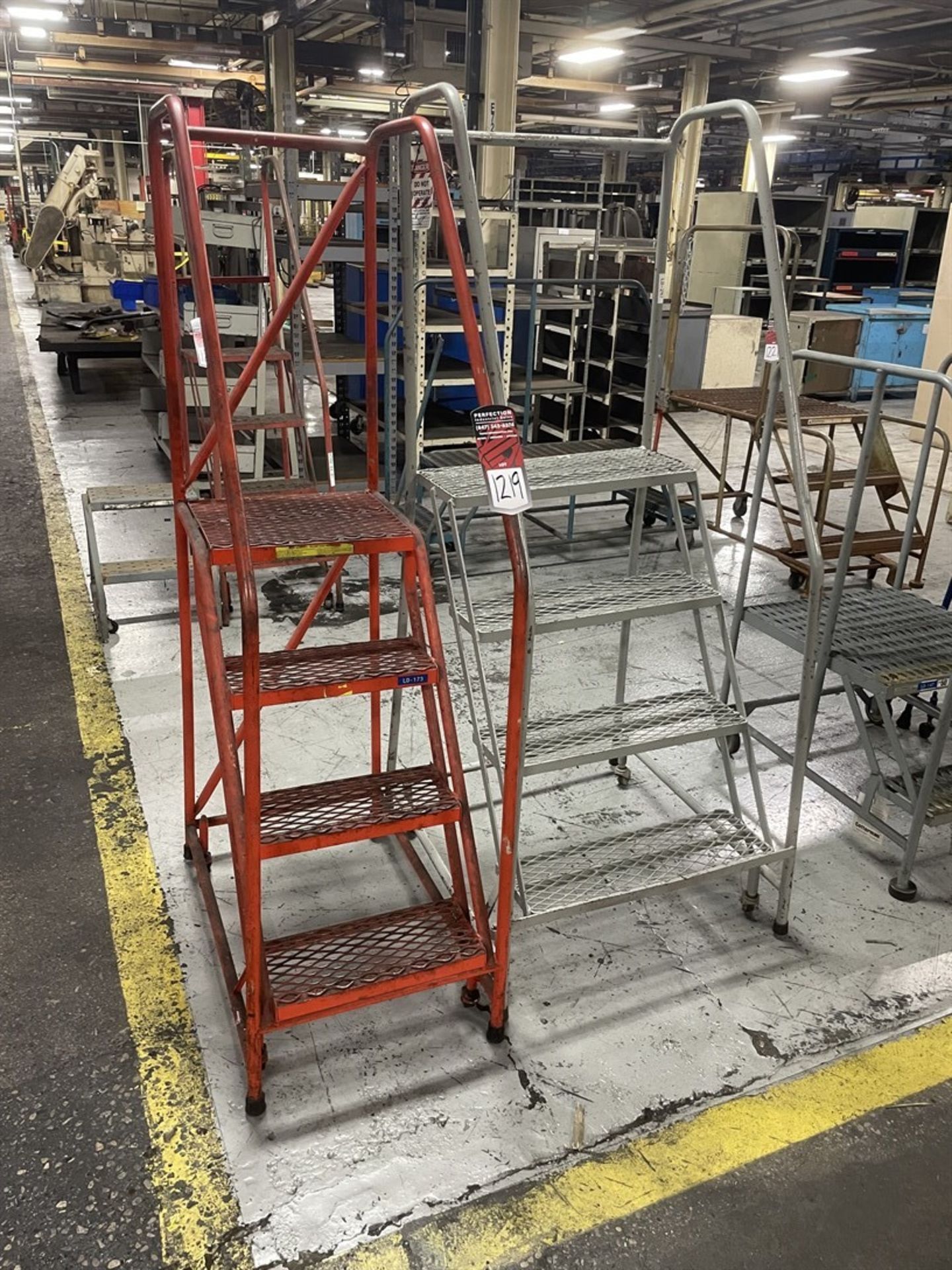 Lot of (2) 4-Step Rolling Safety Ladders