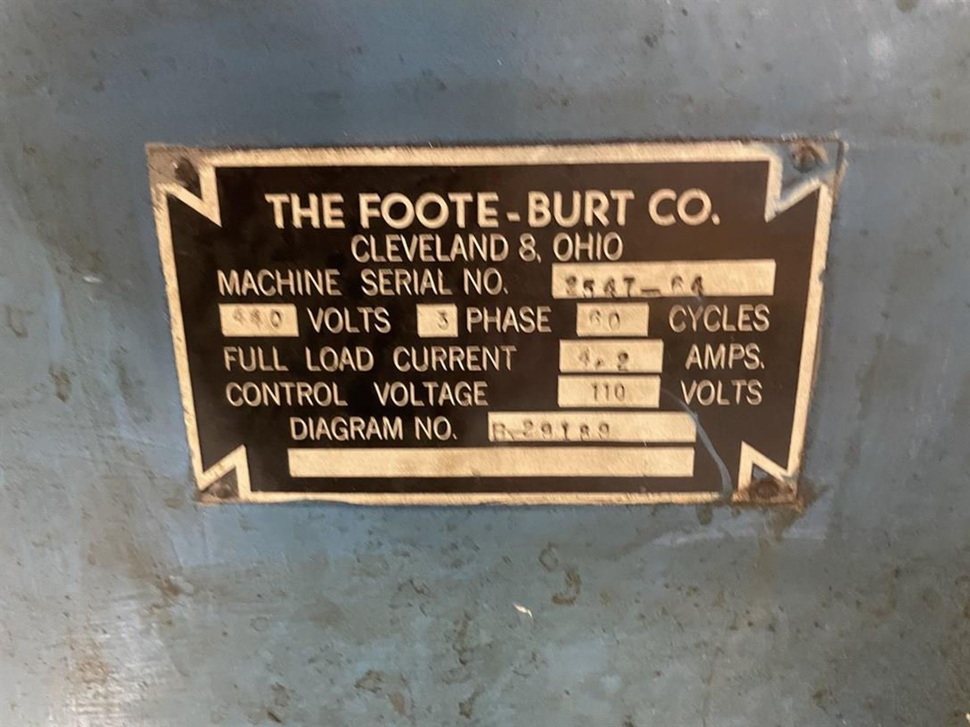 FOOT-BURT/ Hammond Cleveland Drill Press, s/n 2547-64, 95-760 RPM, 28” x 40” x 19” Table, (Asset # - Image 2 of 2