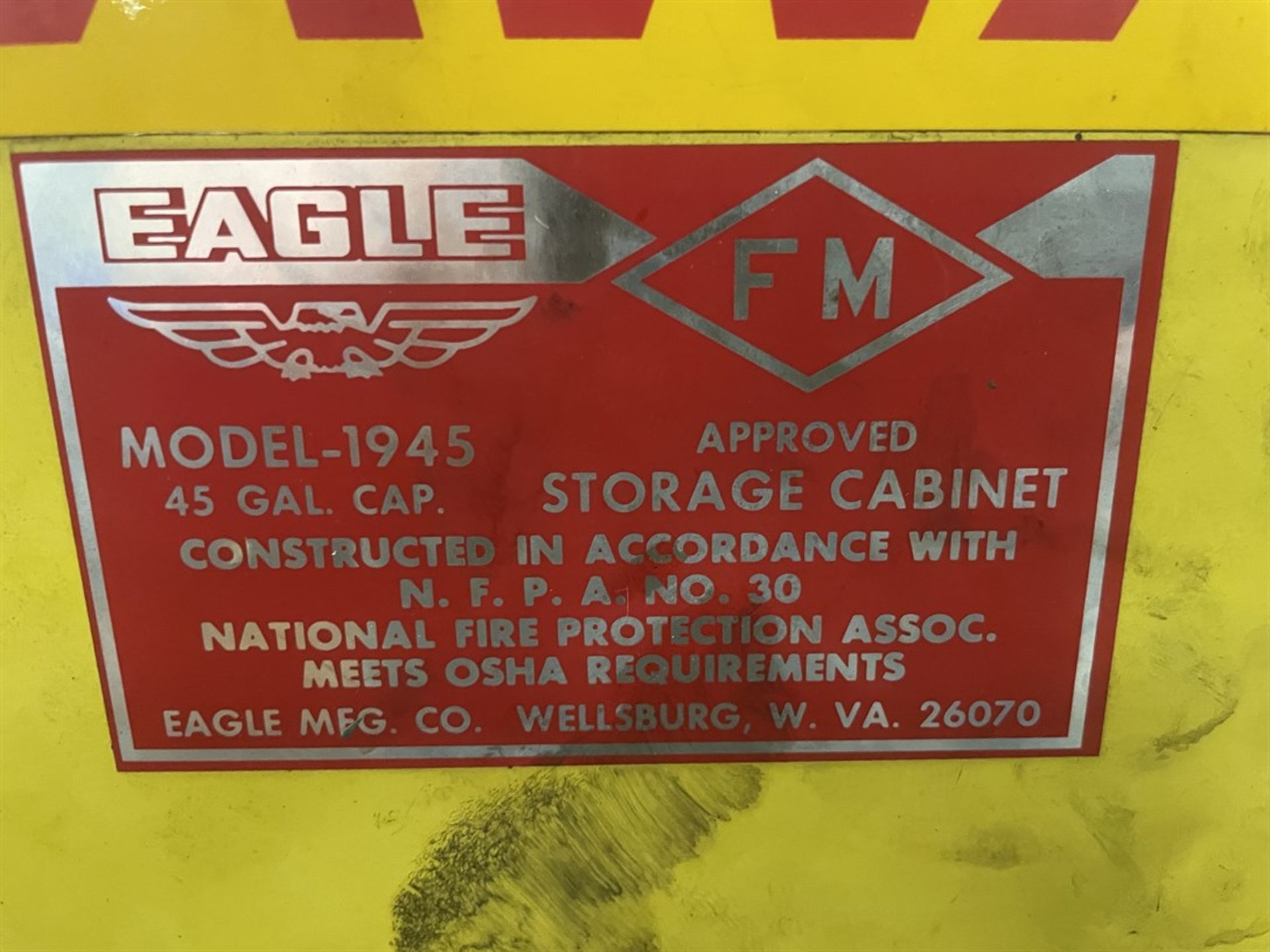 EAGLE 1945 45 Gal. Flammable Cabinet - Image 2 of 2