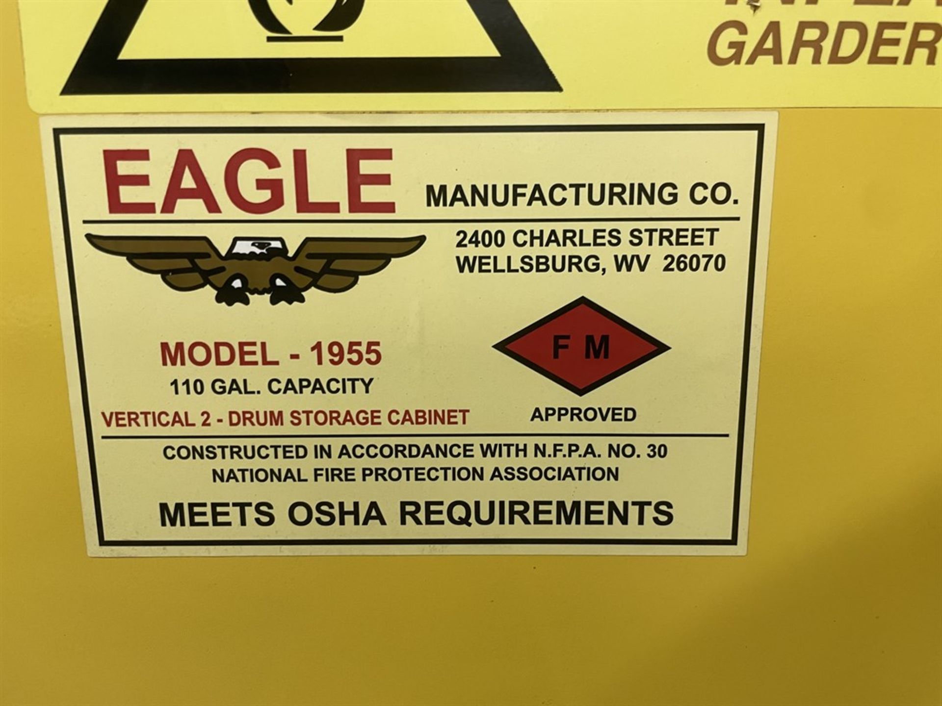 EAGLE 1955 110 Gal. Flammable Cabinet - Image 2 of 2