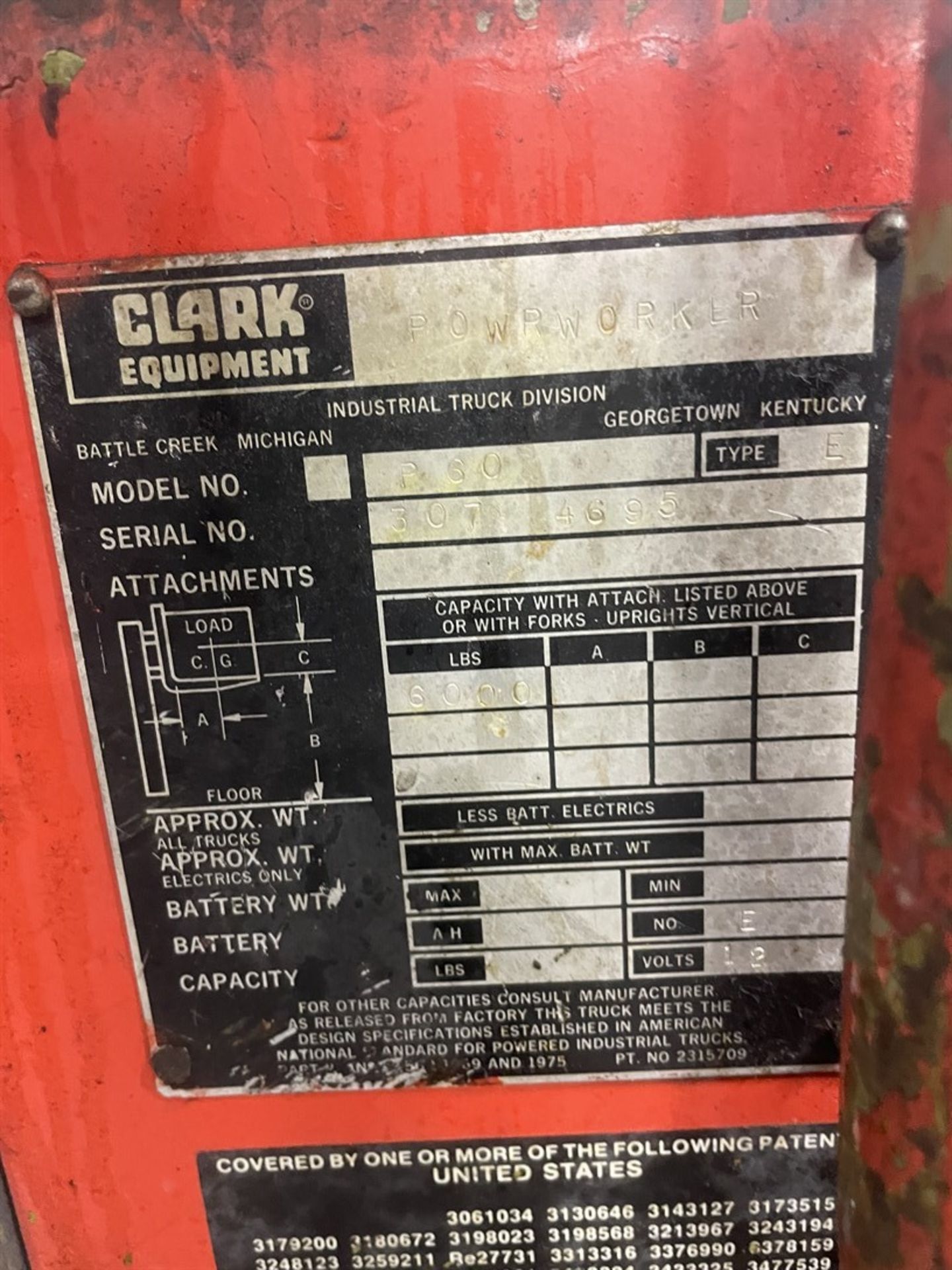 CLARK P60 6,000 lb Capacity 12v Powrworker - Image 3 of 3