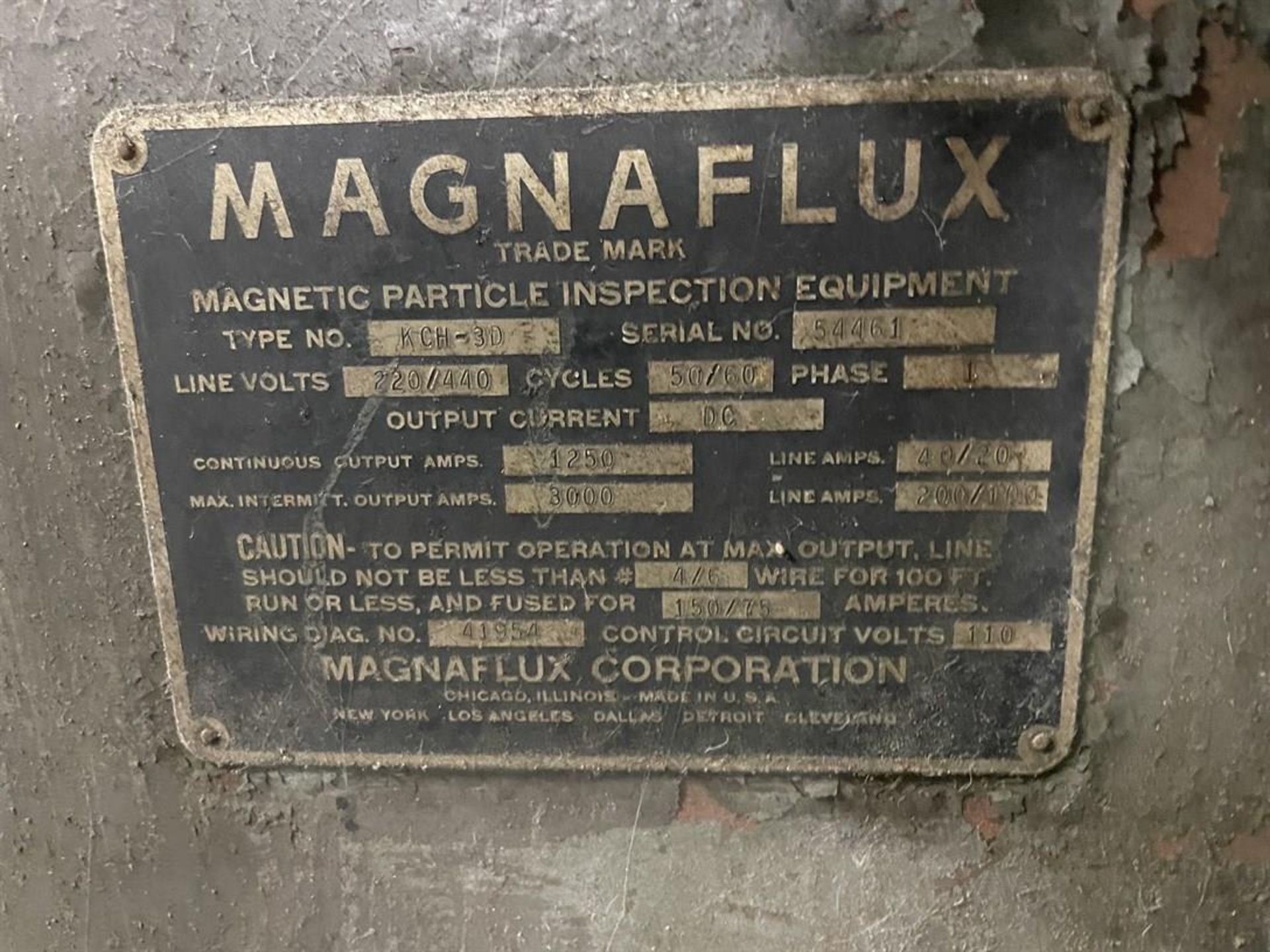 MAGNAFLUX KCH-3D Magnetic Particle Inspection Equipment, s/n 54461 - Image 4 of 5