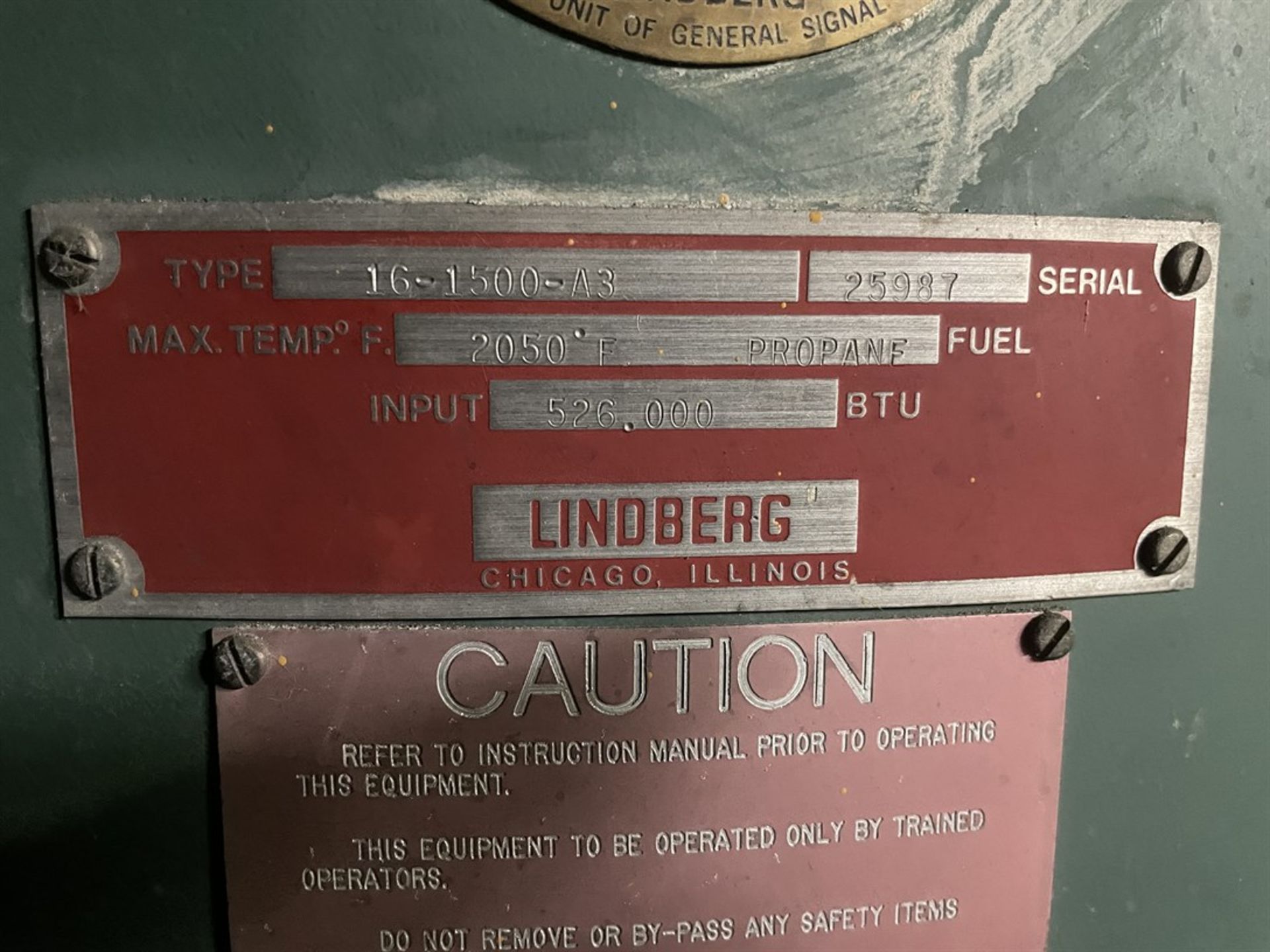 LINDBERG 16-1500-A3 Max Temp 2050 Degrees Fahrenheit 576,000 BTU Propane Fueled Oven - Image 4 of 5