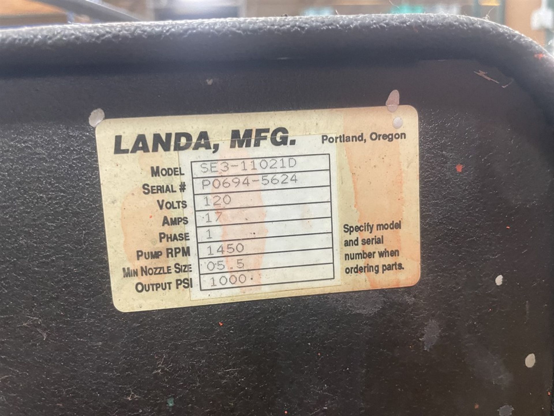 LANDA SE3-11021D High Pressure Washer - Image 2 of 2