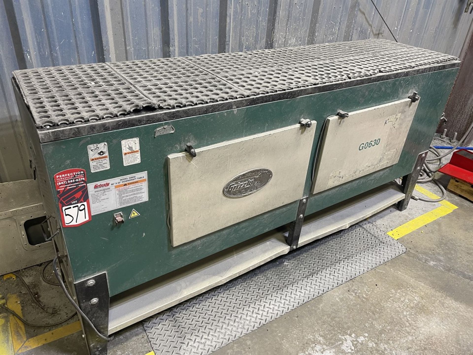 2007 GRIZZLY G0630 Downdraft Table, s/n 072218, 20” x 80” Table, ½ HP, 1140 RPM, 1300 CFM
