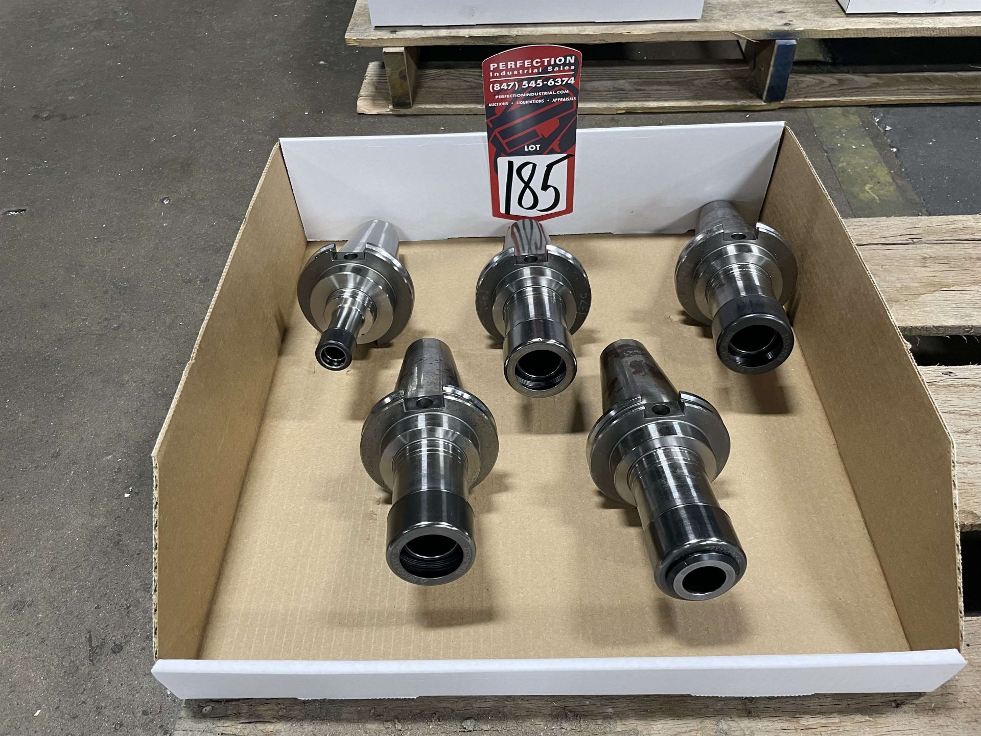 Lot of (5) Rego Fix CAT 50 Tool Holders (Located at 2520 South Sheridan Ave, Wichita, KS 67217)