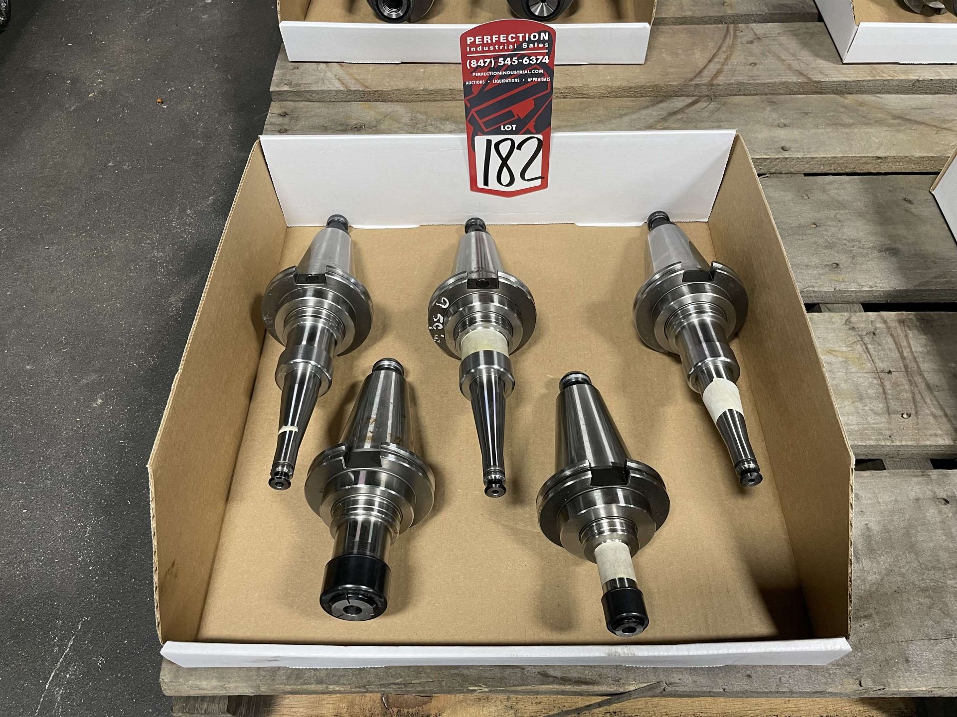 Lot of (5) Rego Fix CAT 50 Tool Holders (Located at 2520 South Sheridan Ave, Wichita, KS 67217)