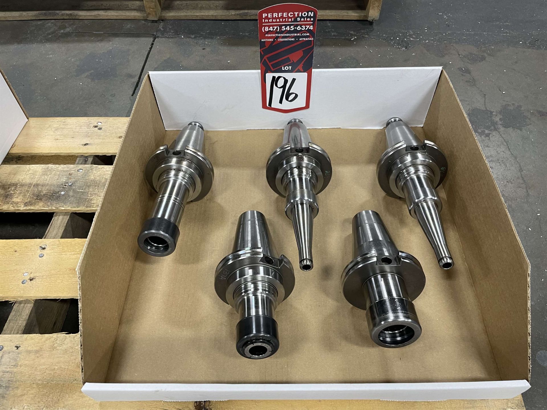 Lot of (5) Rego Fix CAT 50 Tool Holders (Located at 2520 South Sheridan Ave, Wichita, KS 67217)