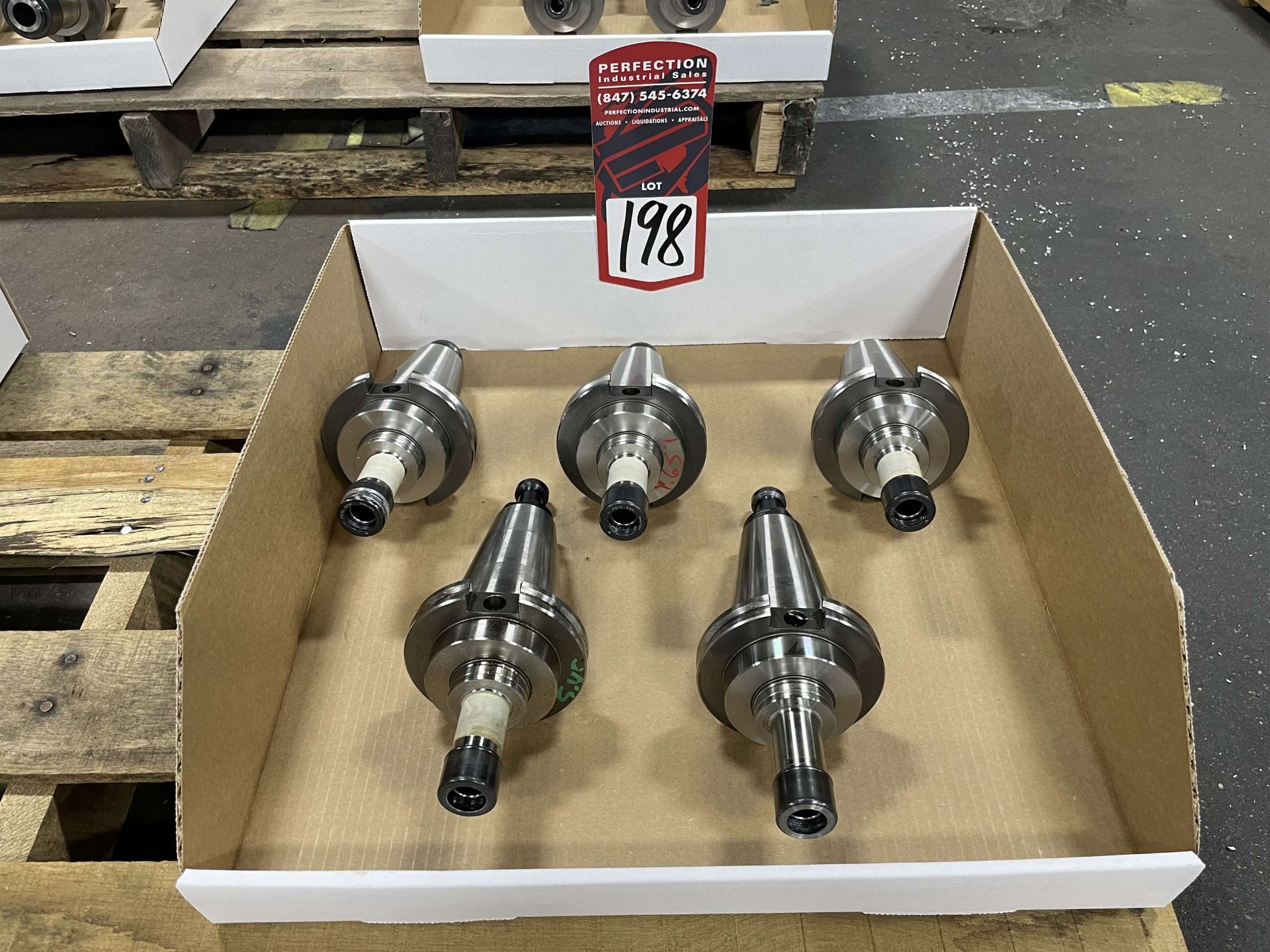 Lot of (5) Rego Fix CAT 50 Tool Holders (Located at 2520 South Sheridan Ave, Wichita, KS 67217)