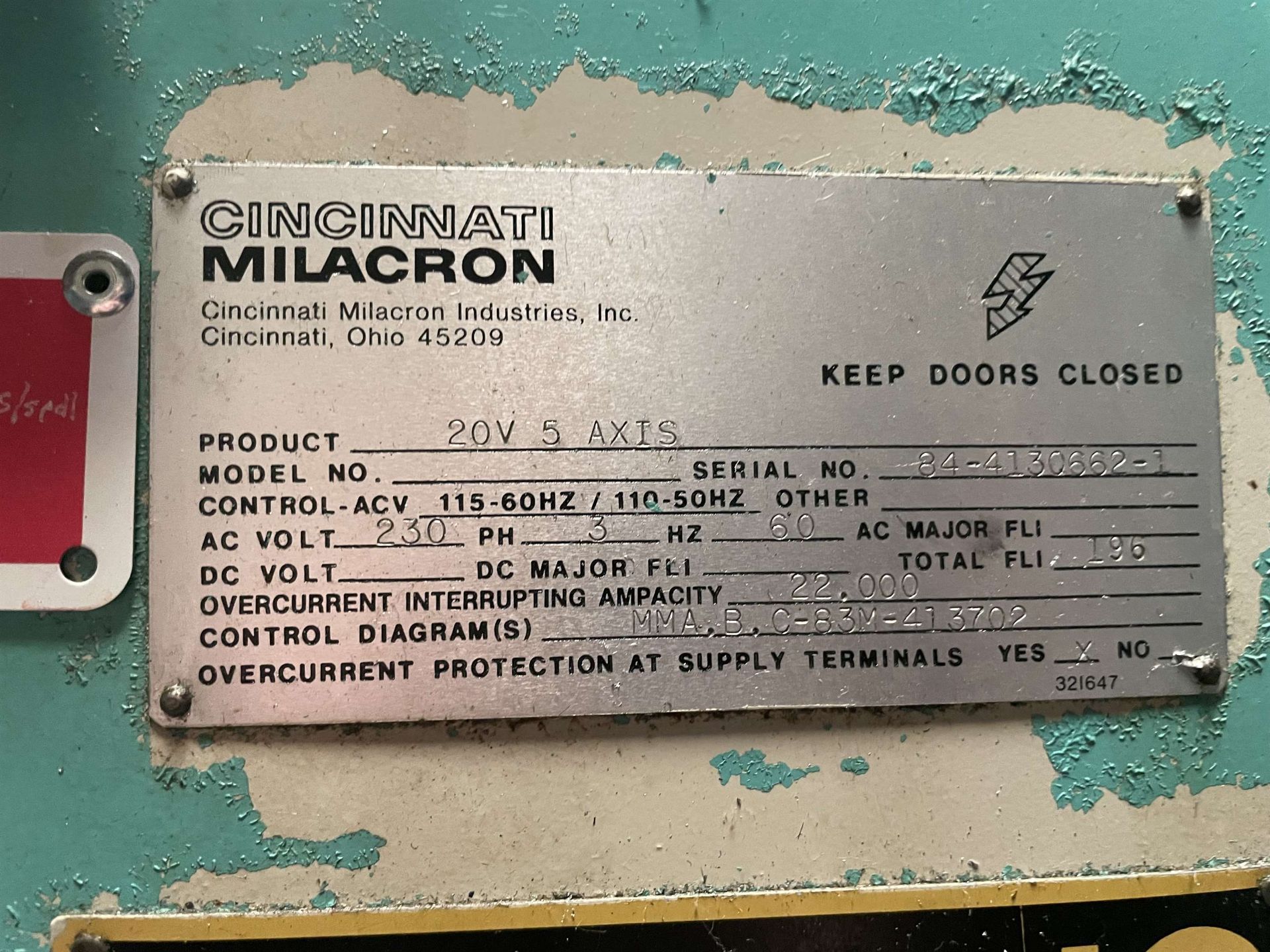 CINCINNATI MILACRON 5-Axis Profiler, s/n 86-4160126-1, w/ ACRAMATIC Control, 30” x 84” Table, Single - Image 7 of 7