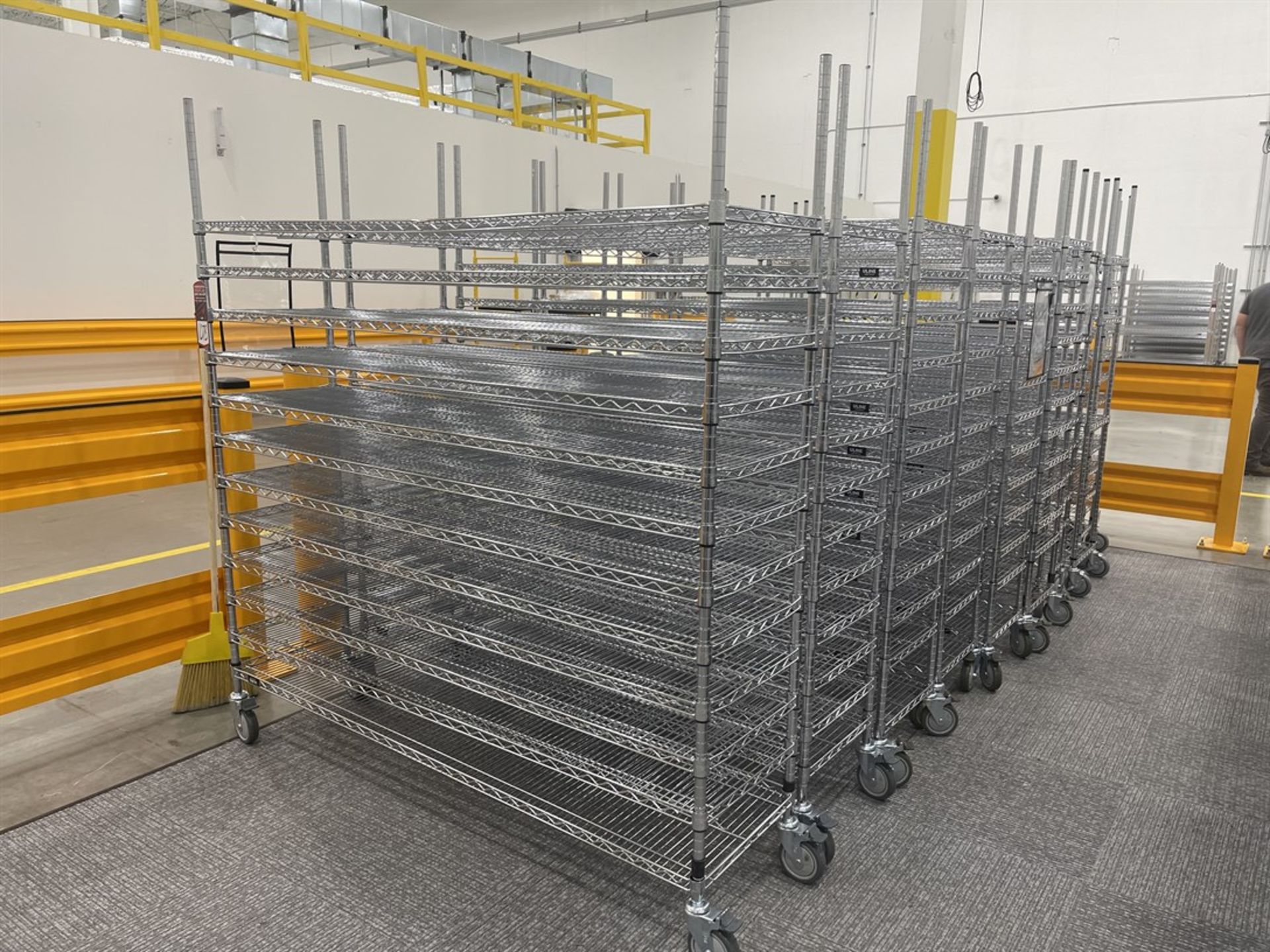 Lot of (10) Rolling Metro Racks