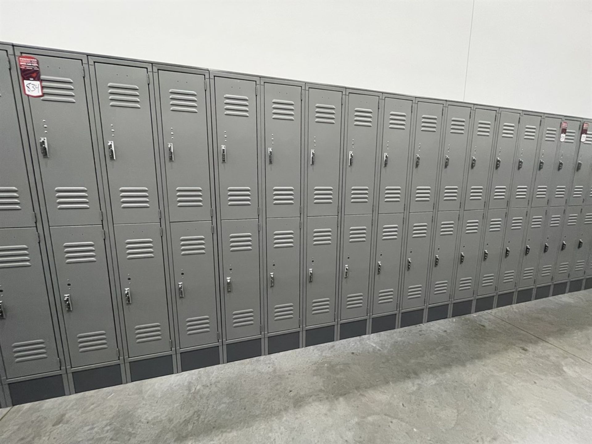 Lot of (5) Banks of ULINE Double Tier Lockers