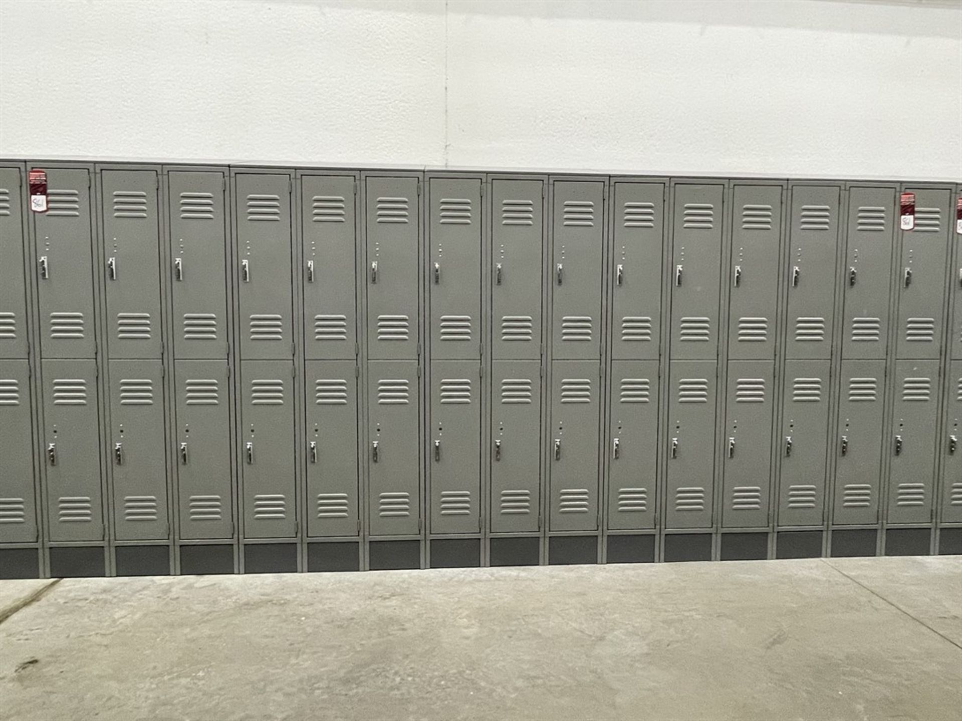 Lot of (5) Banks of ULINE Double Tier Lockers