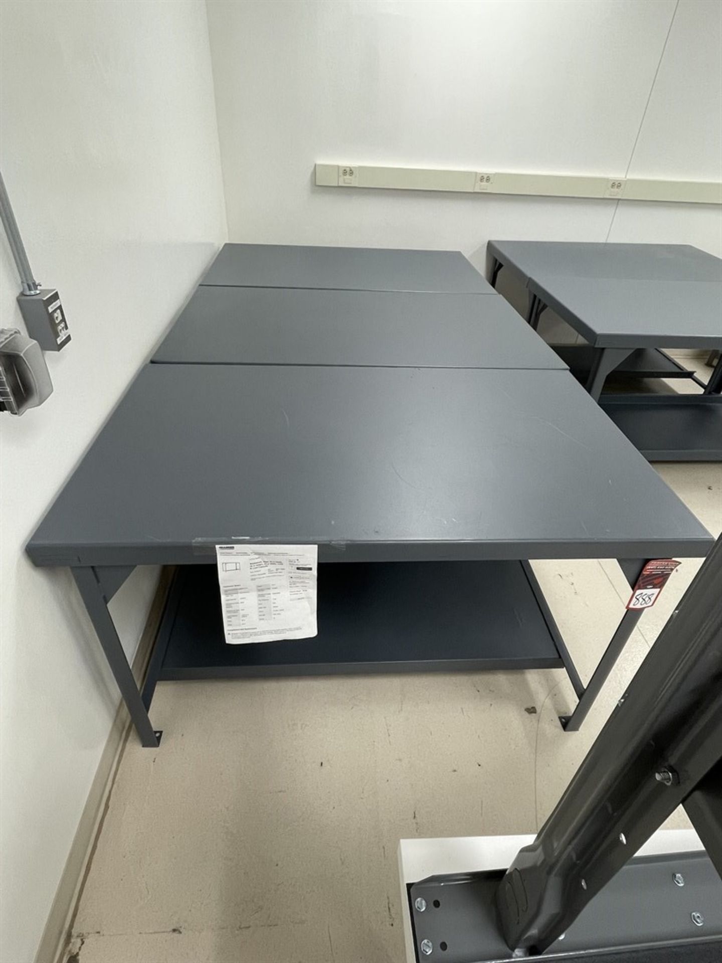 Lot of (3) LITTLE GIANT 36"D x 36"H x 60" W Heavy Duty Steel Workbenches, 4,500 Lb. Load Capacity - Image 2 of 2