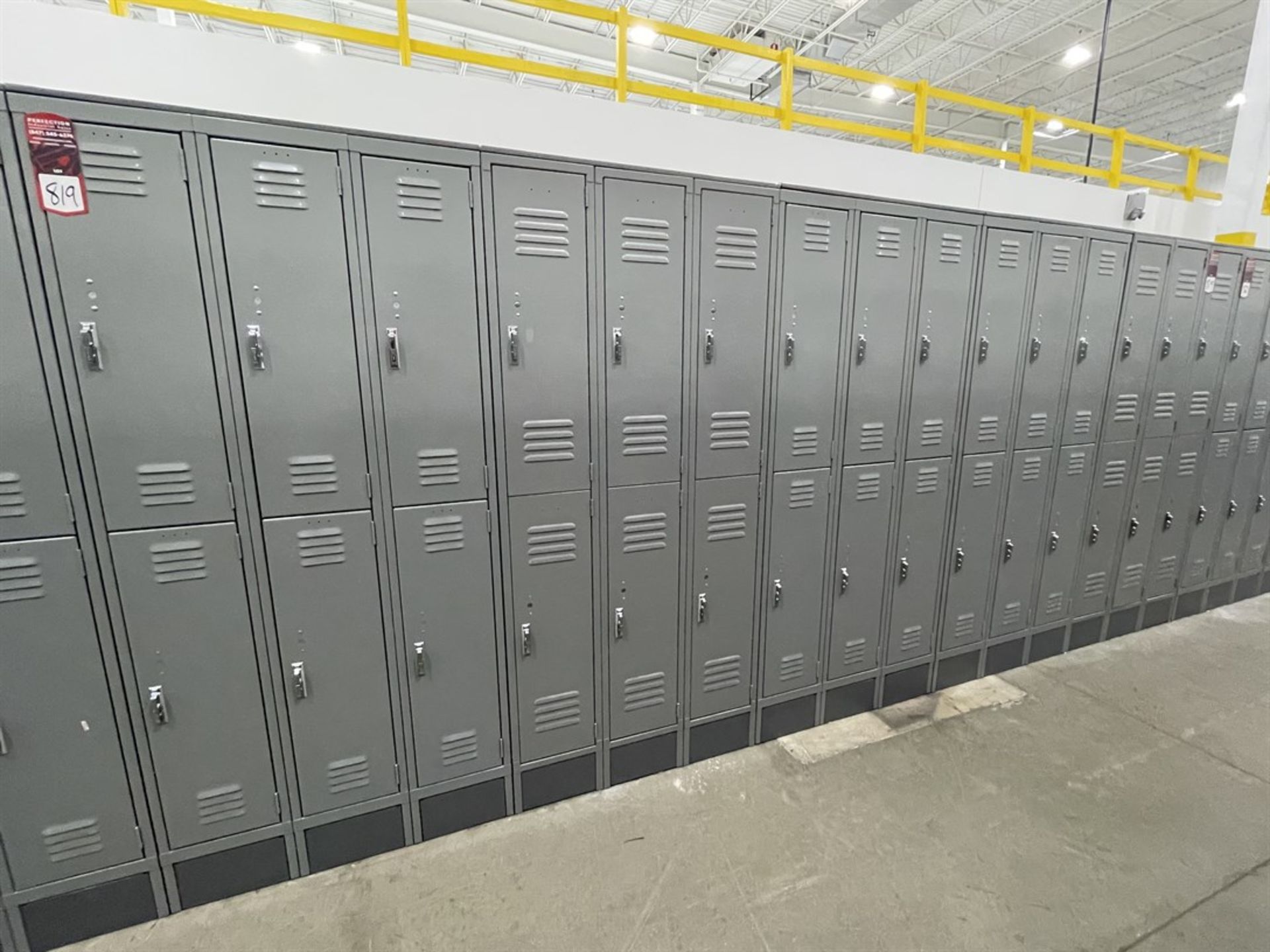 Lot of (5) Banks of ULINE Double Tier Lockers