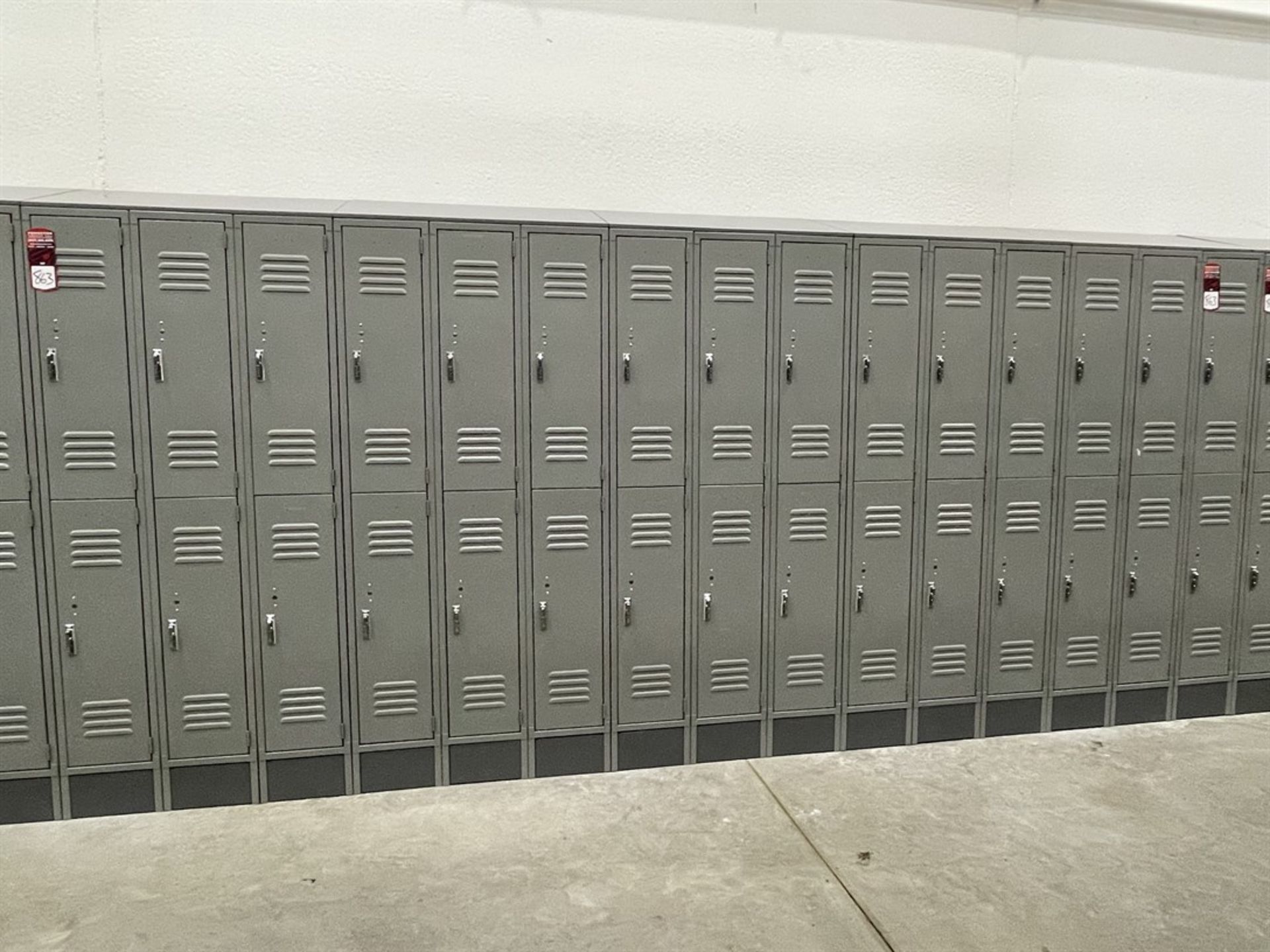 Lot of (5) Banks of ULINE Double Tier Lockers