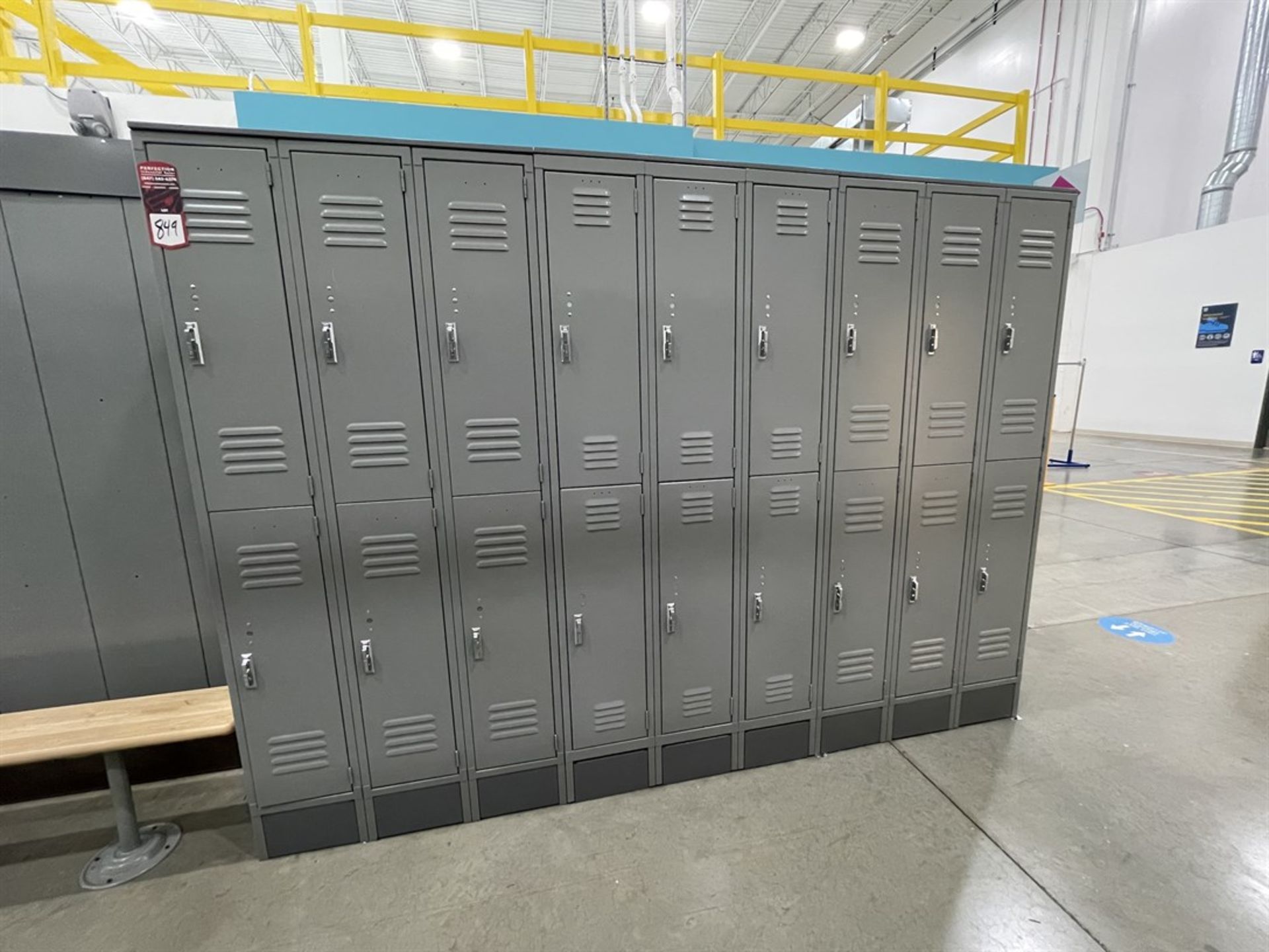 Lot of (5) Banks of ULINE Double Tier Lockers