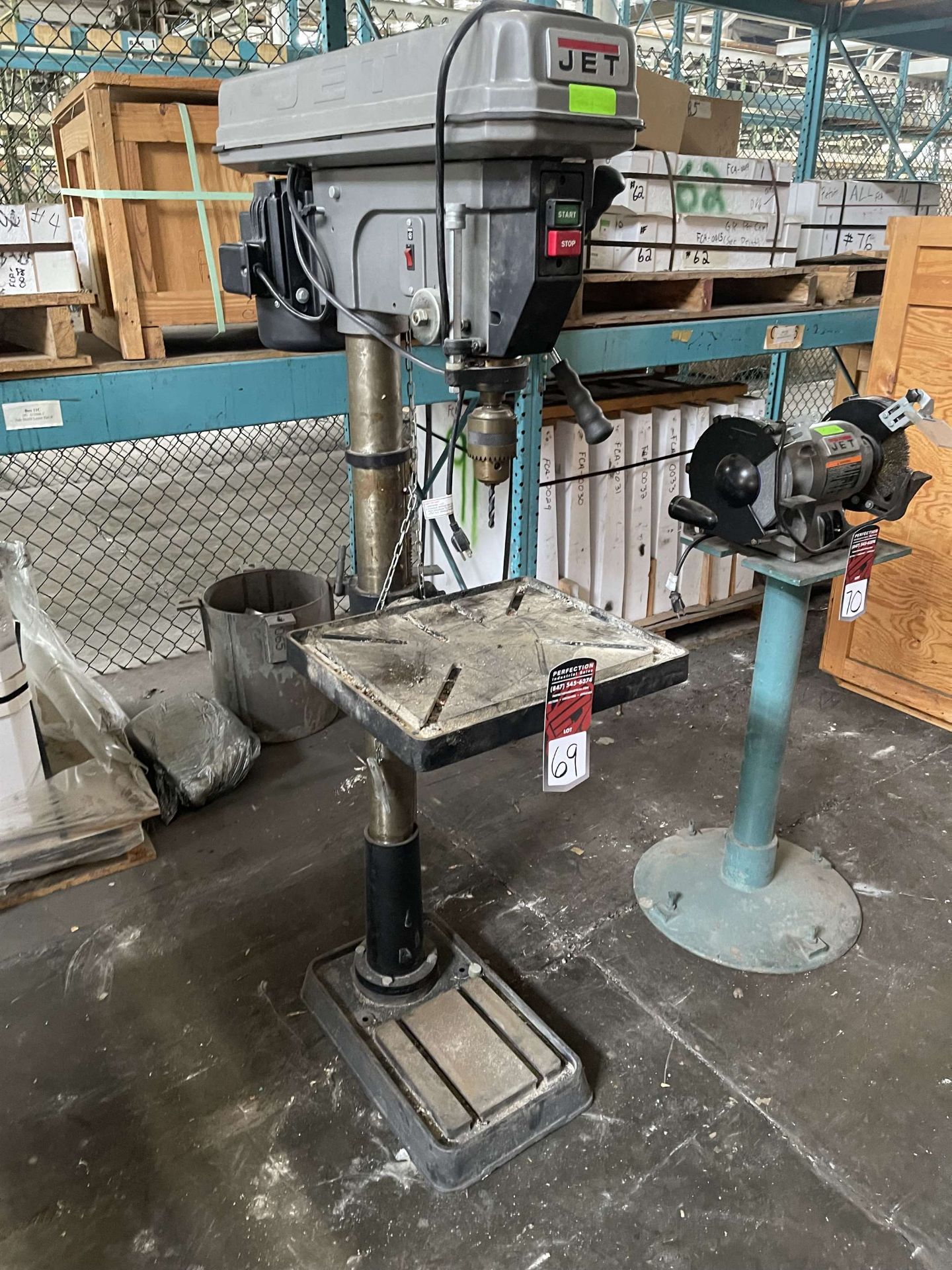 JET JDP-20MF 20" Step Pulley Drill Press, s/n 19046167, 10" Throat, 13-1/4" x 15-3/4" Table