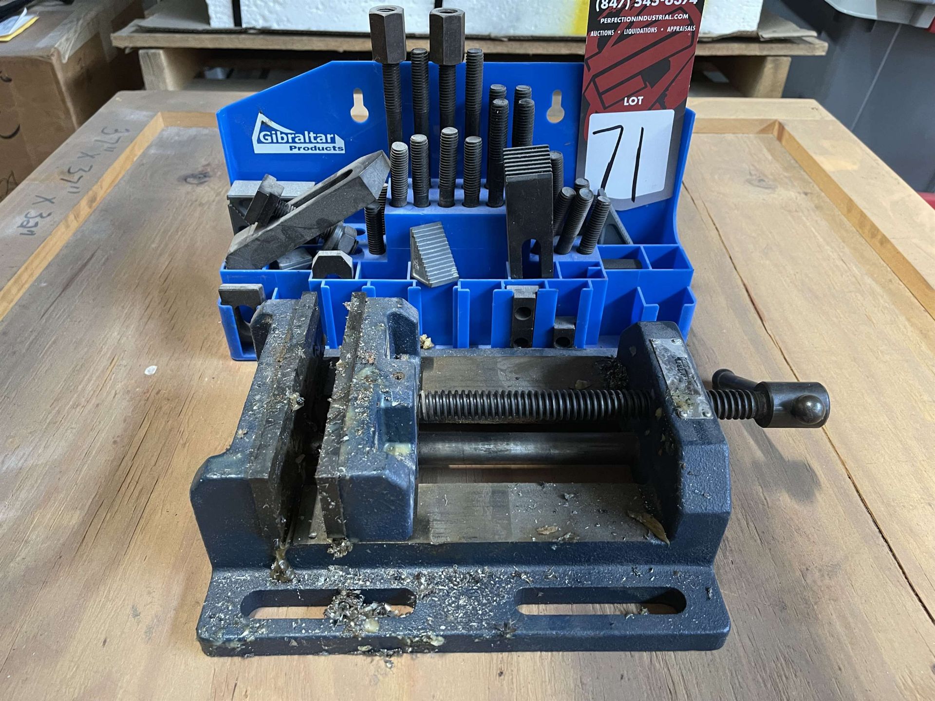 Lot Comprising GIBRALTOR 8" Drill Press Vise and Hold Down Set