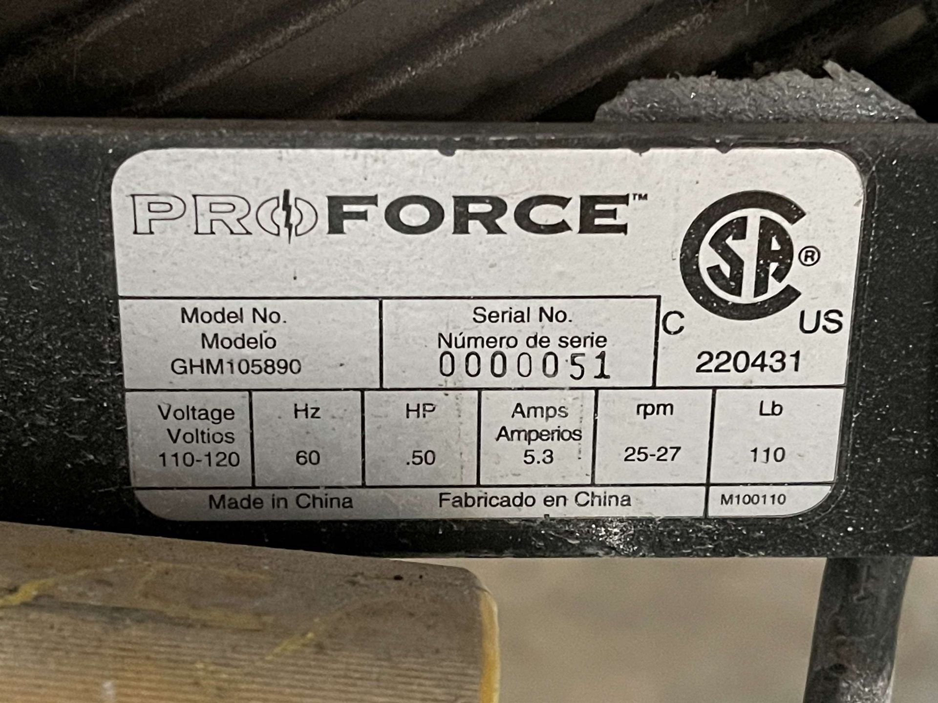 PROFORCE GHM105890 Portable Mixer, s/n 0000051 - Image 4 of 4