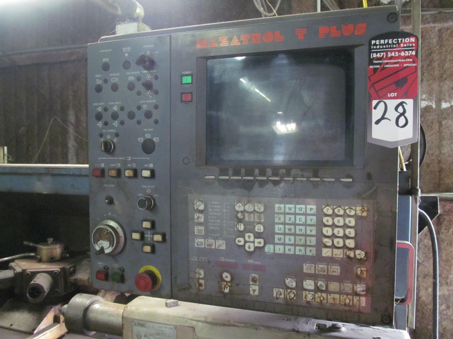 Mazak M5U CNC Lathe, s/n 127810, Mazatrol T plus CNC, 19" 3-Jaw, 66" Ctrs, 6" Hole, Twin Turret, - Image 4 of 4